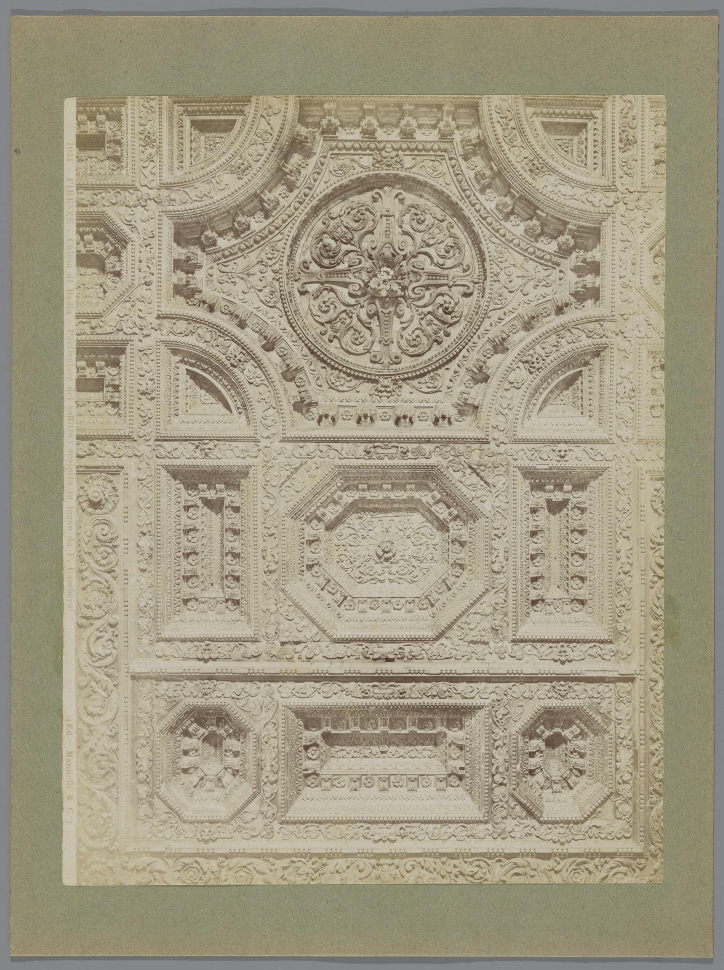 Detail van het houten plafond in de Badia Fiorentina te Florence by Manelli & Co