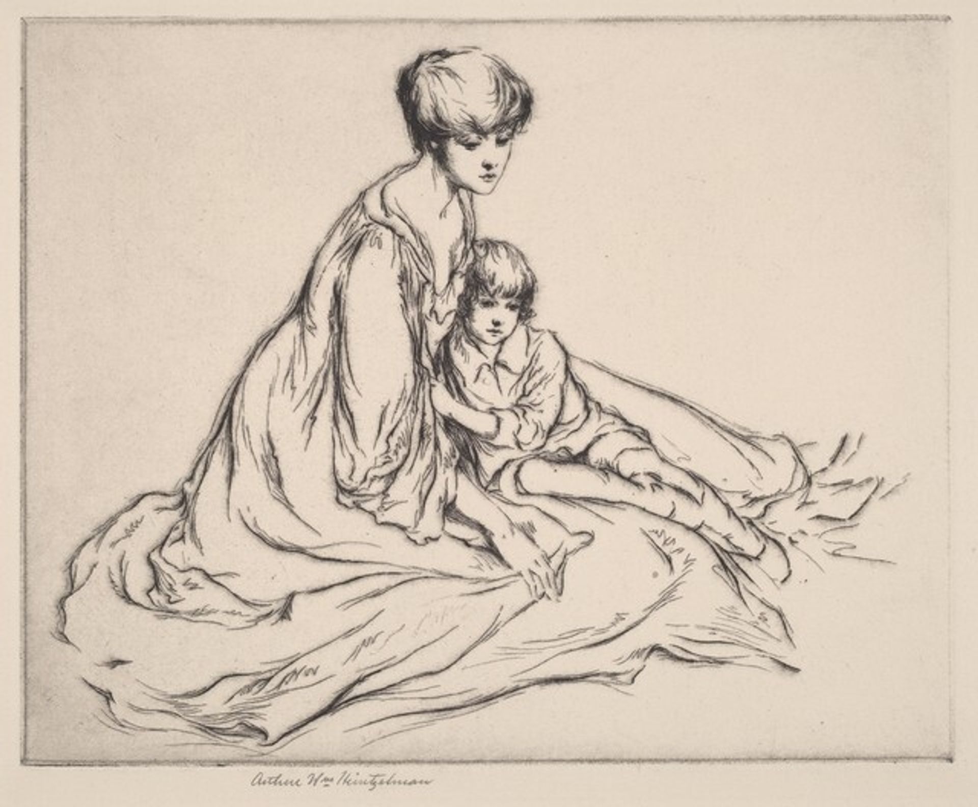 Study of Mother and Child by Arthur William Heintzelman