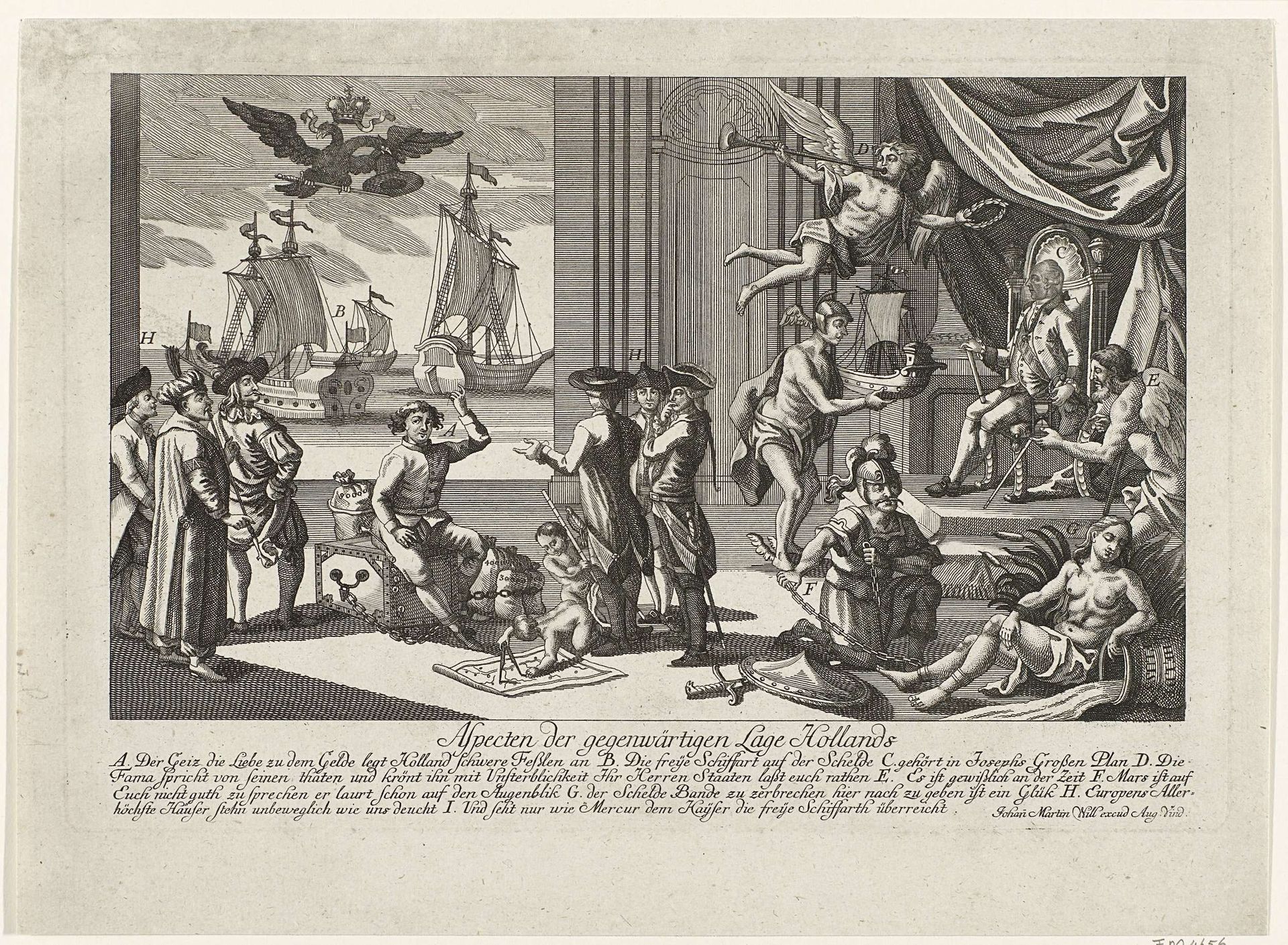 Spotprent op het Verdrag van Fontainebleau, 1785 by Anonymous