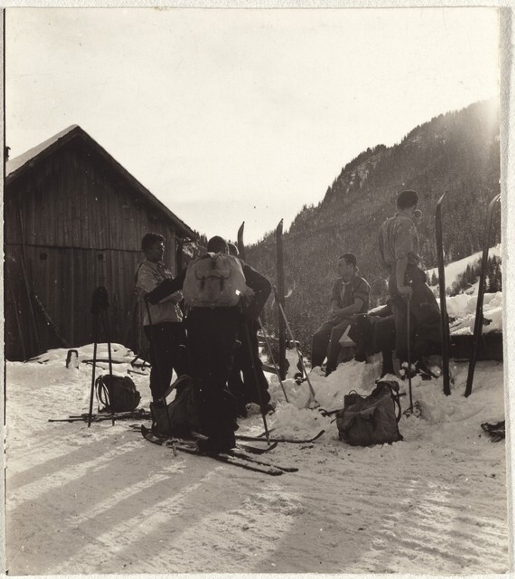 Skiers at camp--Sports by Robert Frank