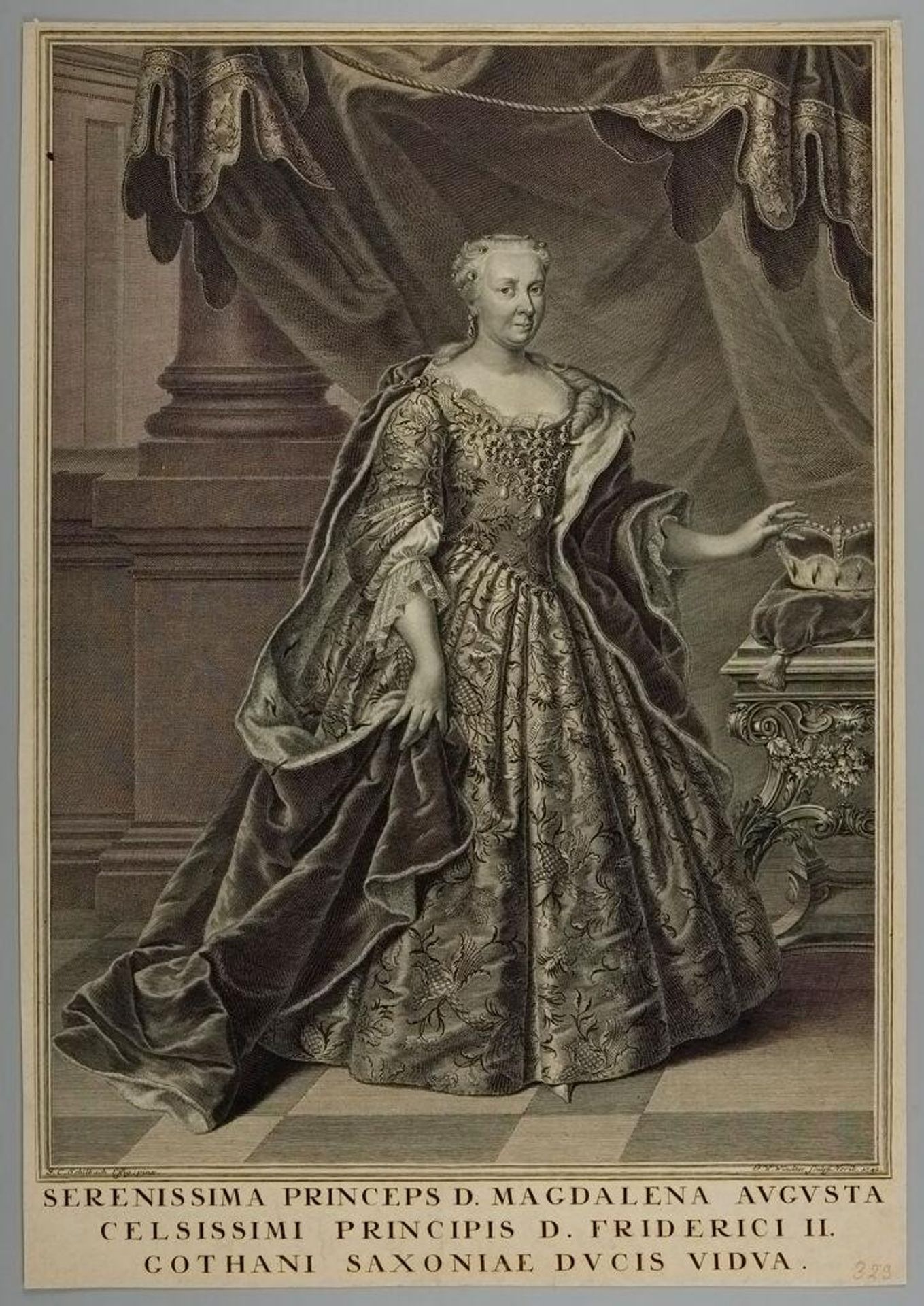 Magdalena Augusta, Widow of Frederic II, Duke of Saxe-Gotha by Johann Wilhelm Windter