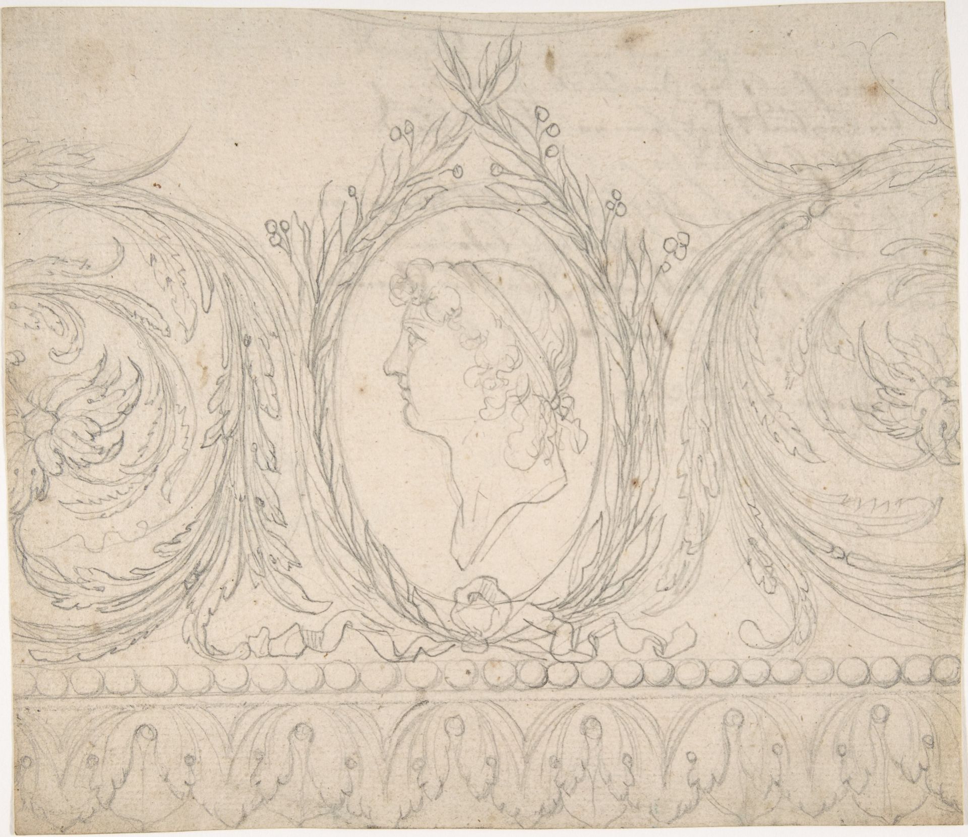 Ornament with Profile Portrait by Anonymous