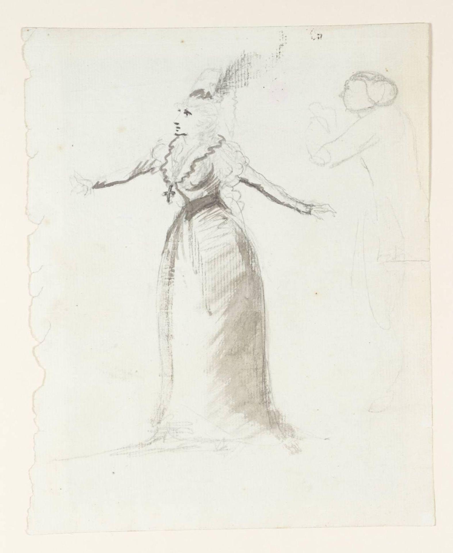 An ?Actress, Another Figure Behind by Henry William Bunbury