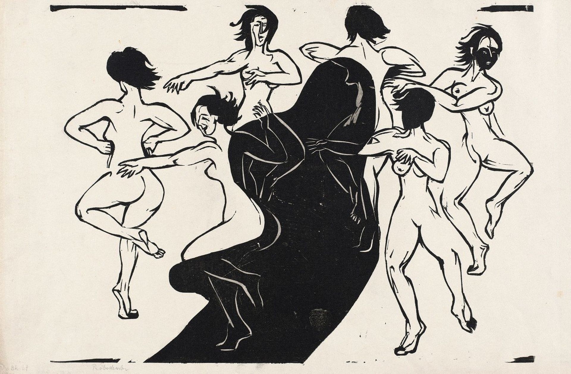 Nudes Dancing around a Shadow by Ernst Ludwig Kirchner