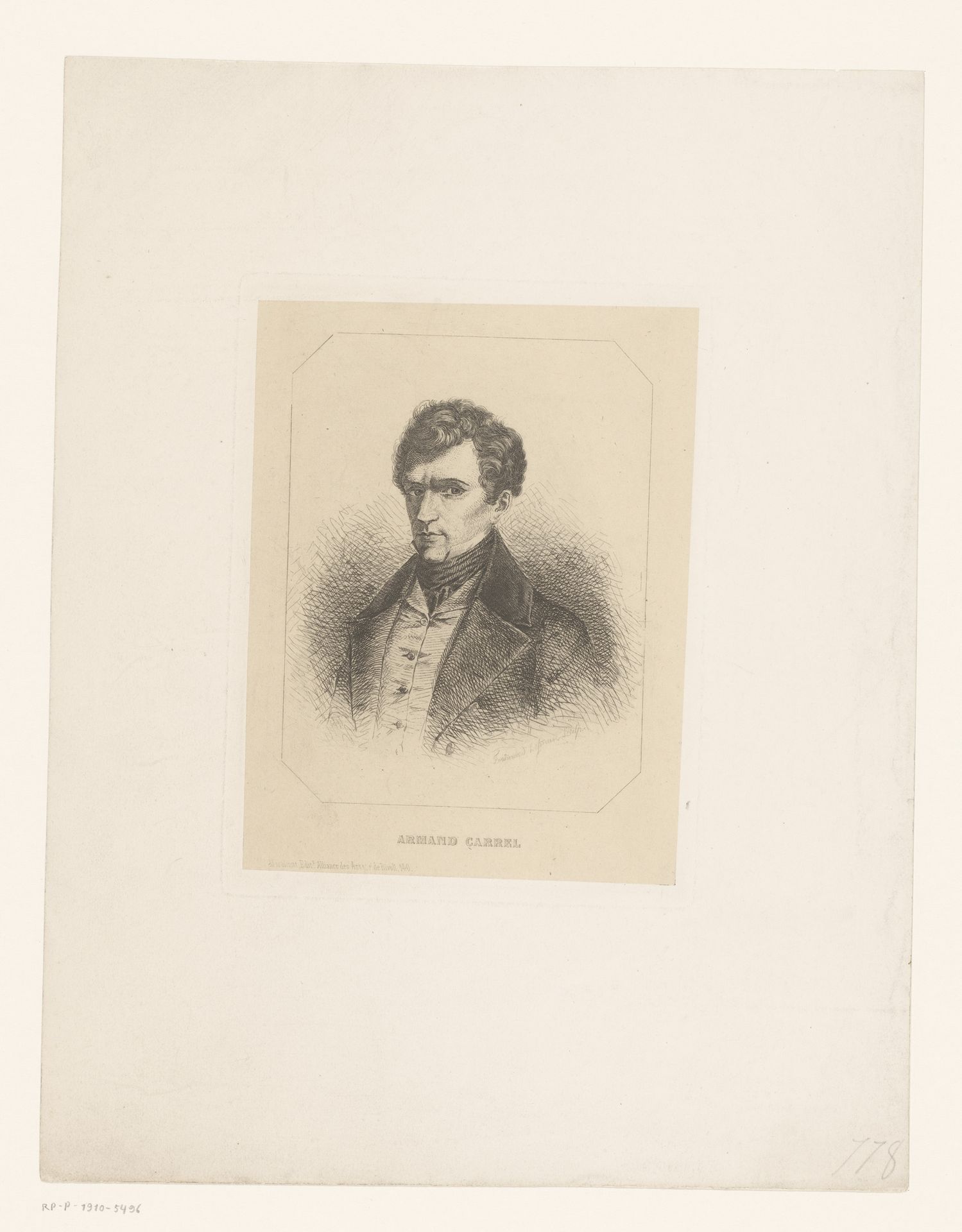 Portret van Armand Carrel by Ferdinand Lehman