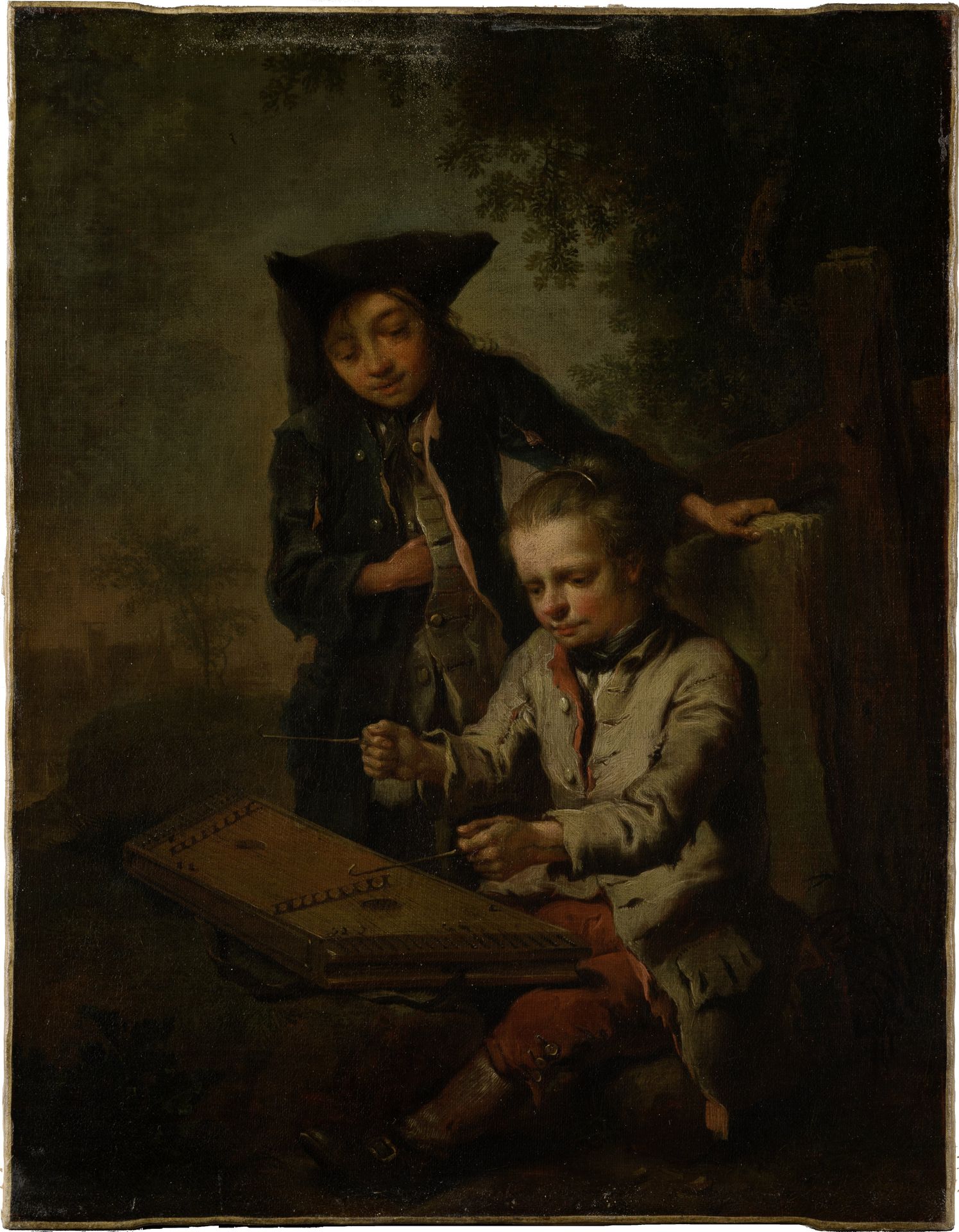 Two Boys, One of Them Playing the Dulcimer by Johann Conrad Seekatz