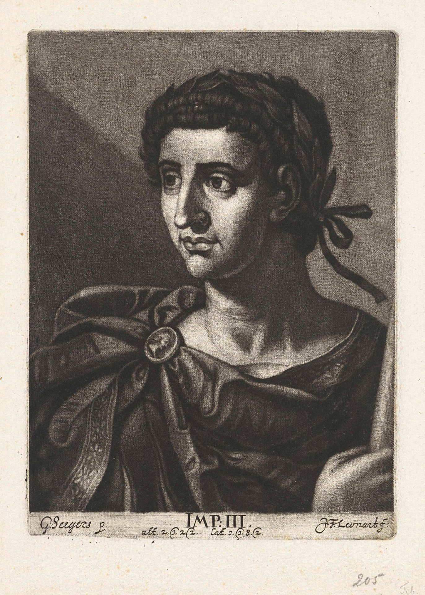 Portret van keizer Tiberius by Johann Friedrich Leonard