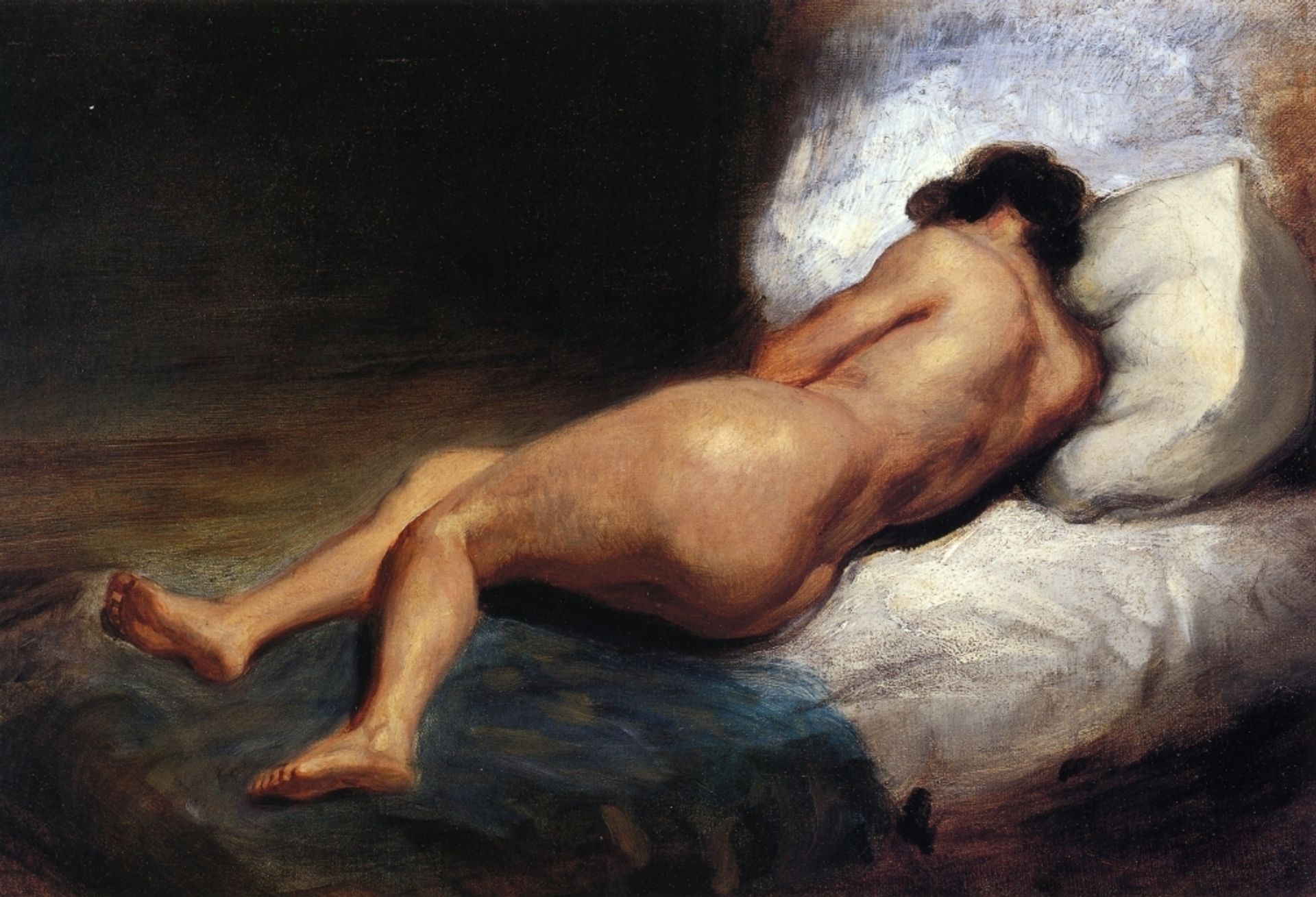 Study of a Reclining Nude by Eugène Delacroix