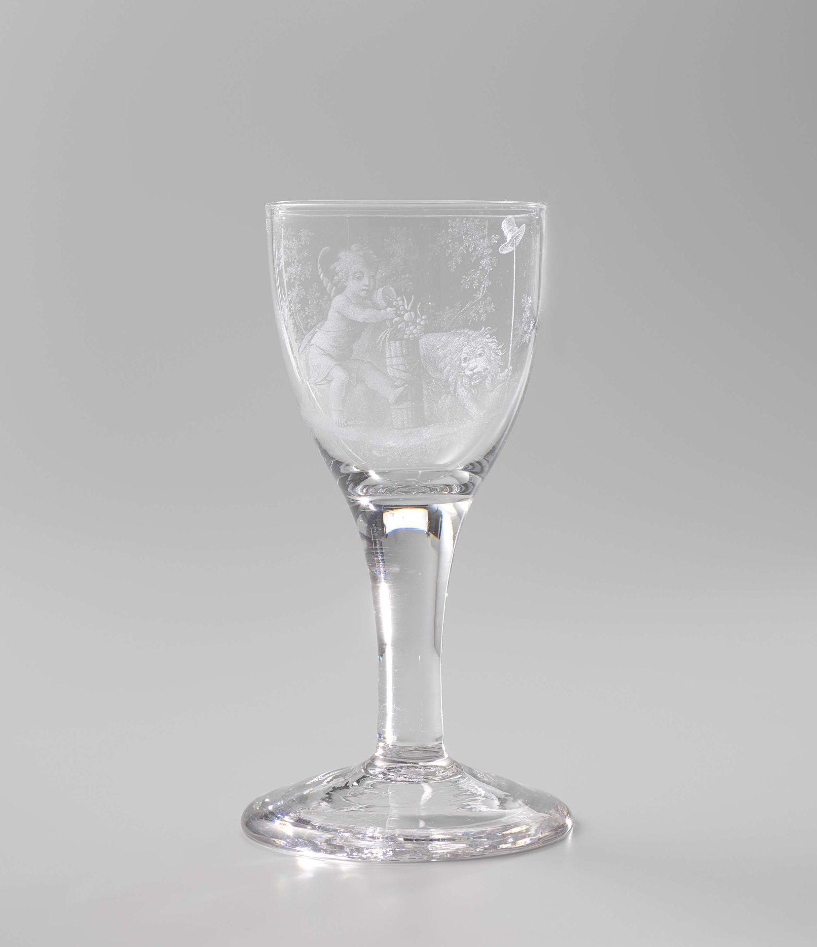 Kelkglas met een voorstelling die mogelijk betrekking heeft op de welvaart die de alliantie met de Franse Republiek in 1795 bracht by Anonymous