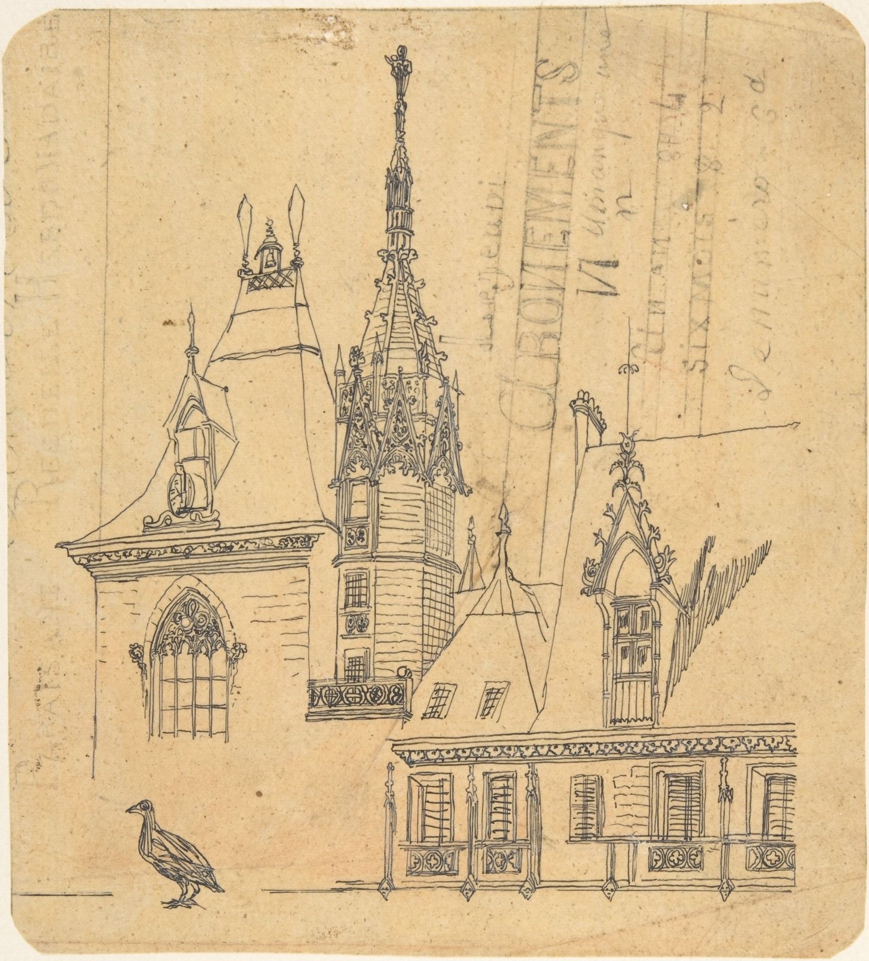 Study of a Château by Rodolphe Bresdin