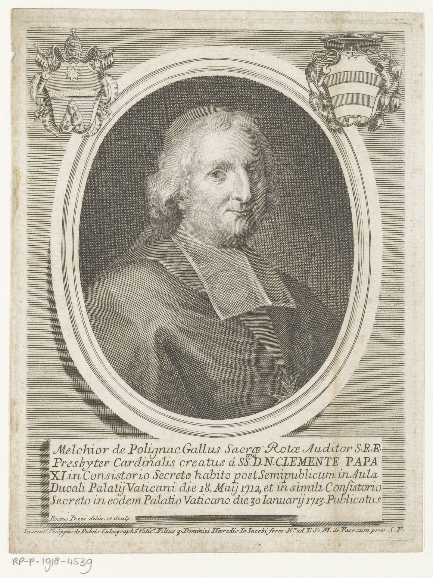 Portret van kardinaal Melchior de Polignac by Rocco Pozzi