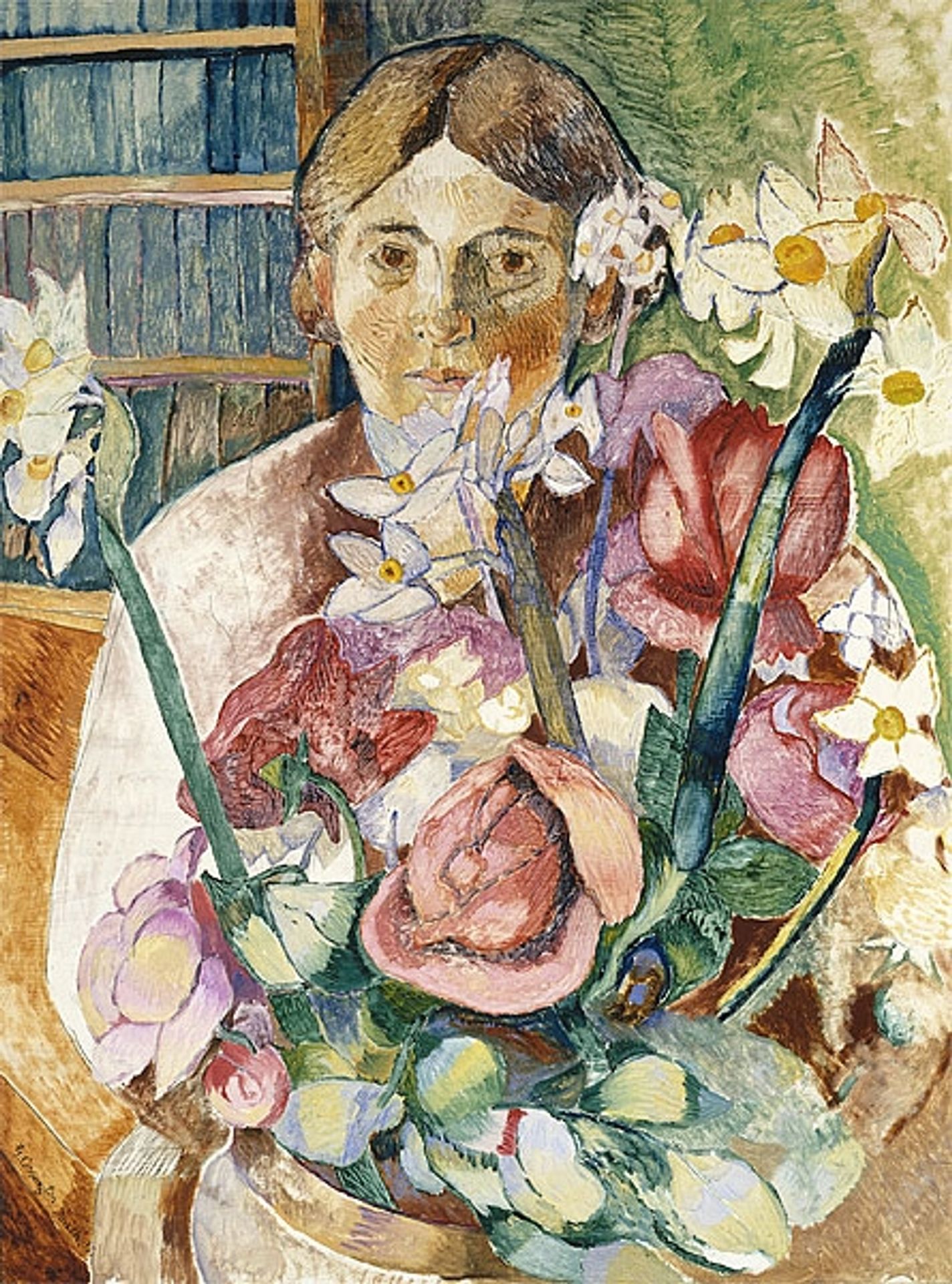 Figure through flowers by Grace Cossington Smith