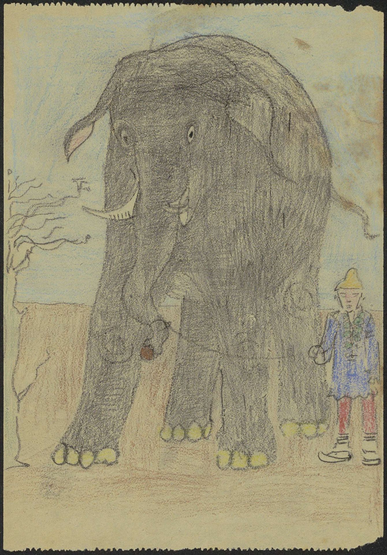Aangelijnde olifant by Gerrit Willem Dijsselhof