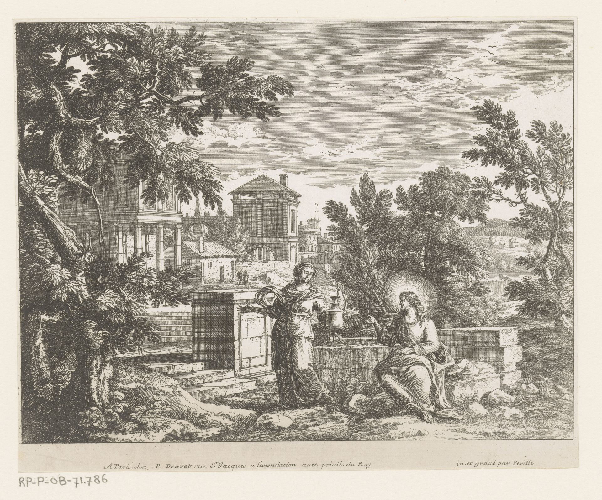 Christus en de Samaritaanse vrouw by Adam Perelle
