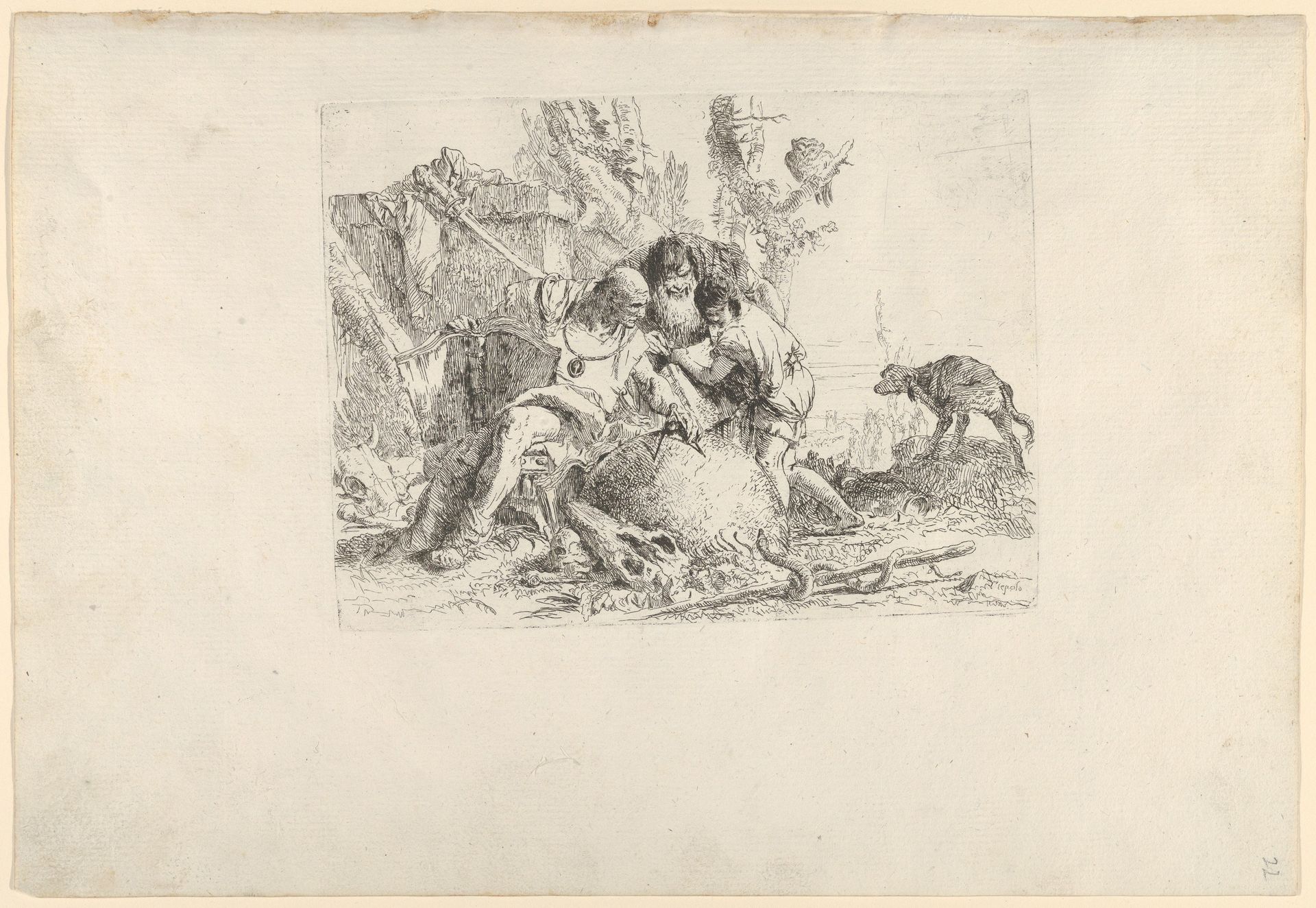 Two Magicians and a Child, from the Scherzi by Giovanni Battista Tiepolo