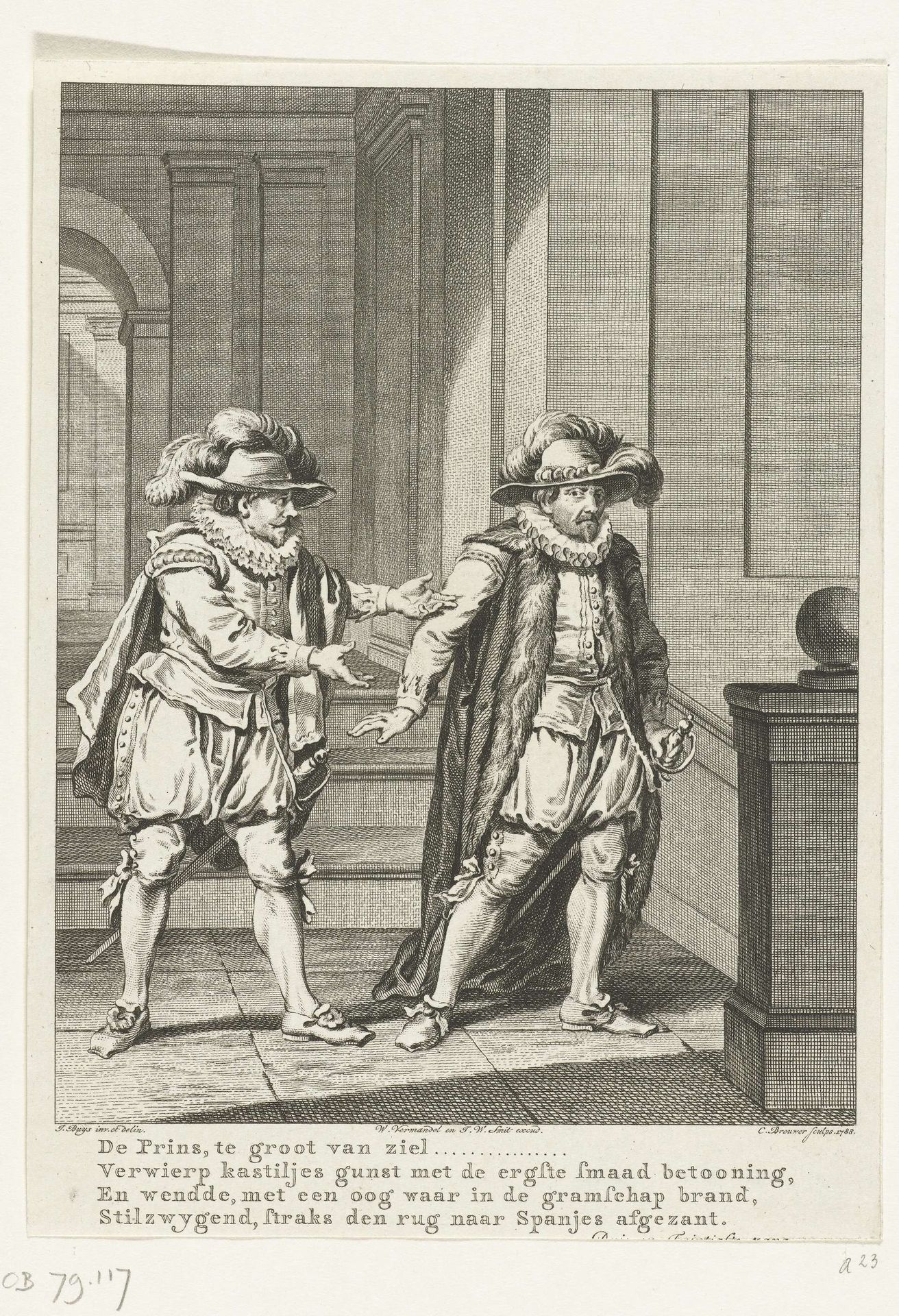 Oranje wijst verontwaardigd de voorstellen van de Spaanse gezant af, ca. 1580 by Cornelis Brouwer