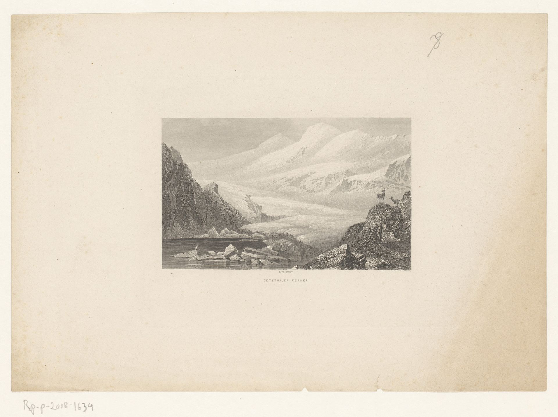 Gezicht op de Gurgler Ferner, in Tirol by Anonymous