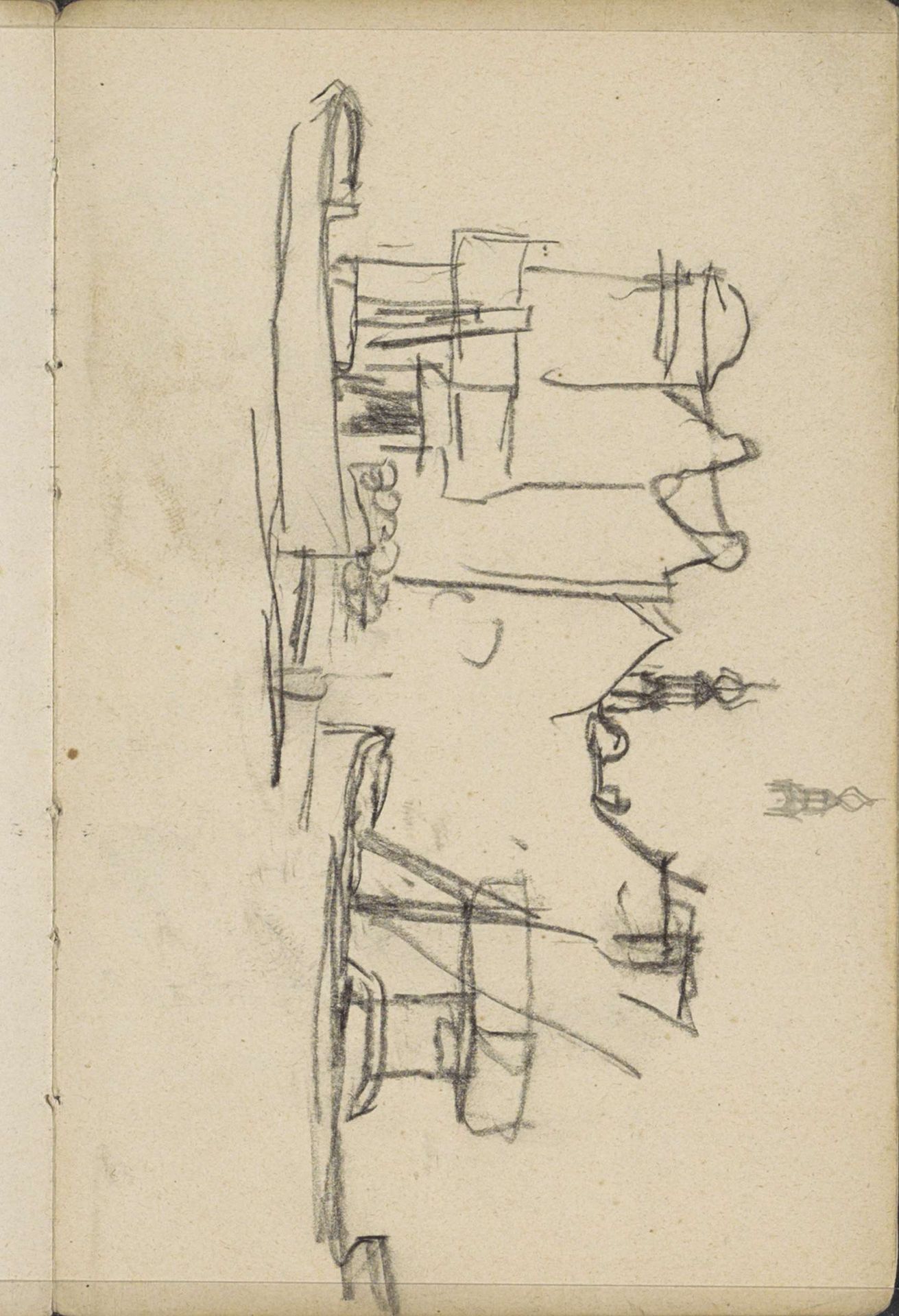 Gezicht op boten aan het Damrak te Amsterdam by George Hendrik Breitner