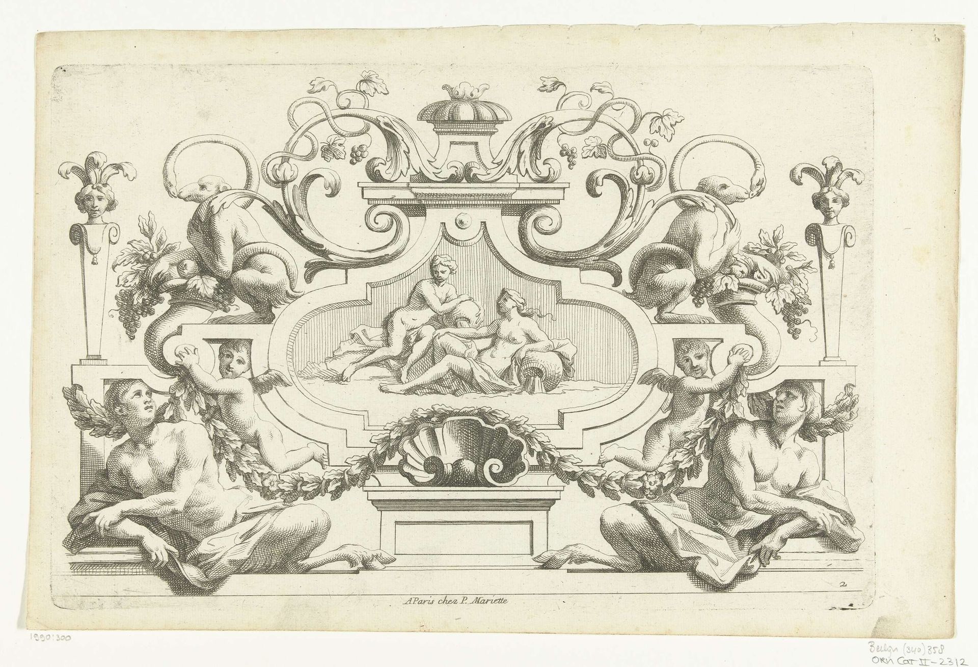 Paneel met twee riviergodinnen by Alexis Loir