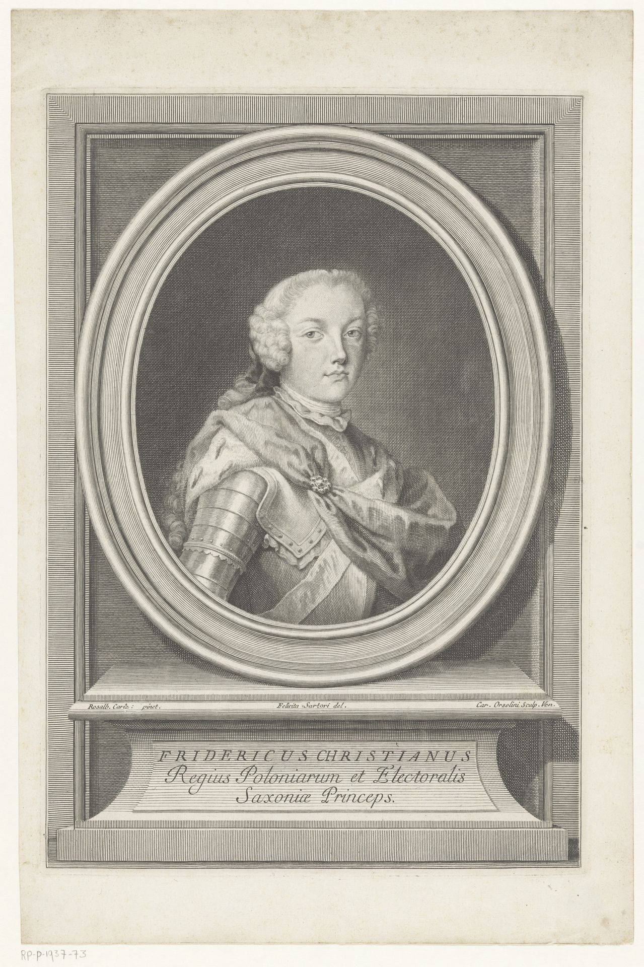 Portret van Frederik Christiaan, keurvorst van Saksen by Carlo Orsolini