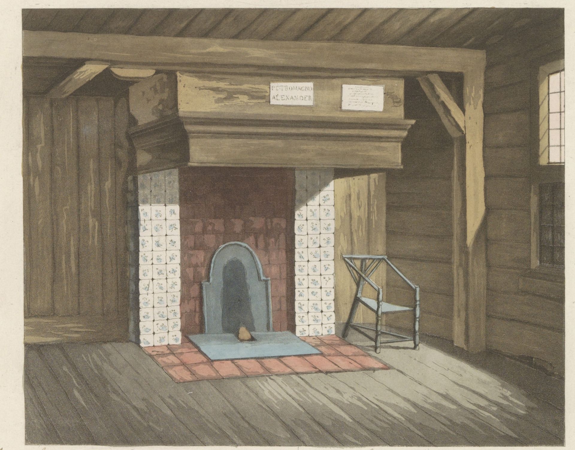 Interieur van het Tsaar Peterhuisje te Zaandam, 1824 by Willem van Senus