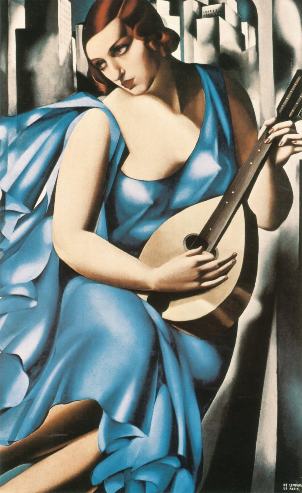 Blue Woman with a Guitar by Tamara de Lempicka