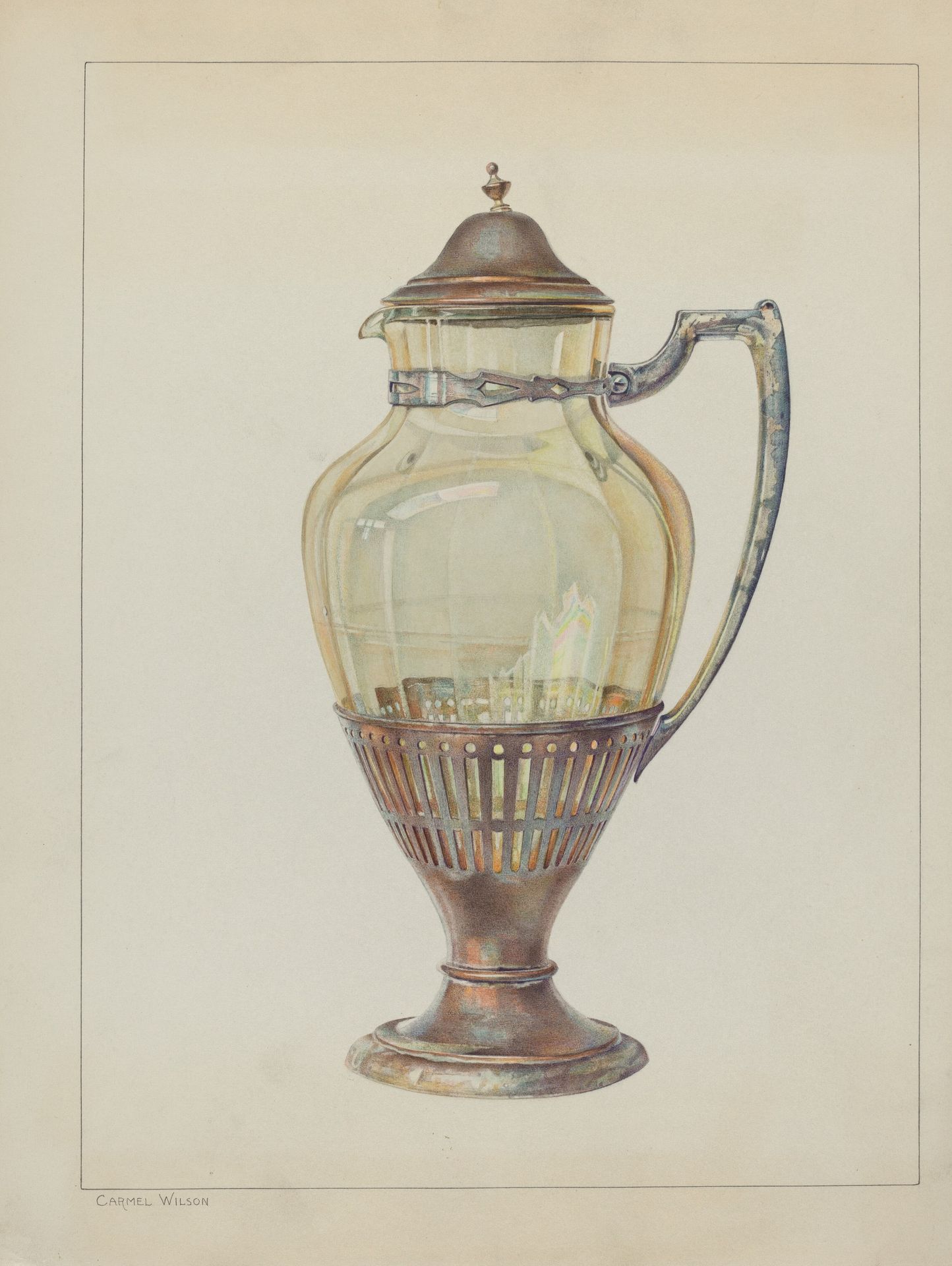 Silver and Glass Flagon by Carmel Wilson