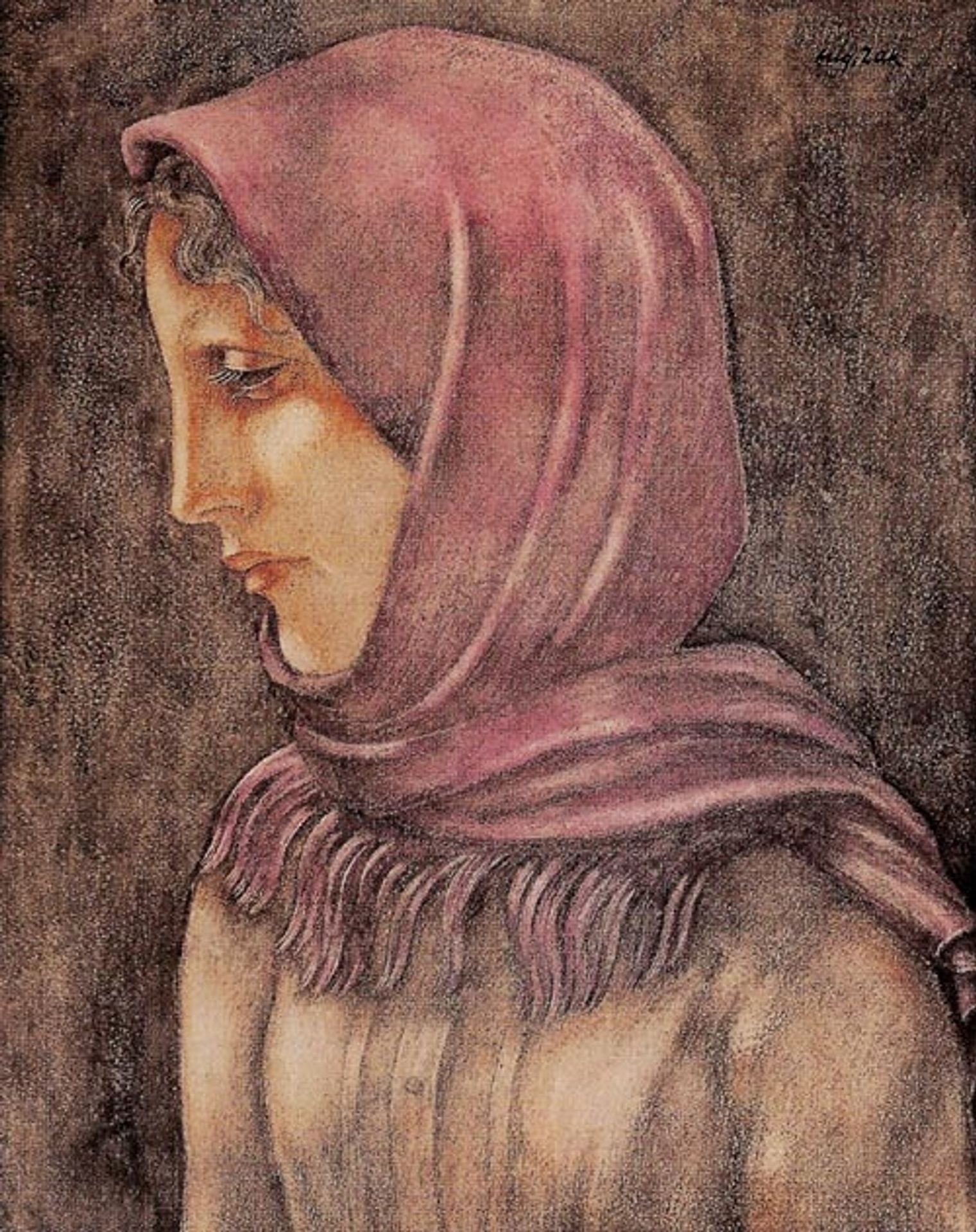 Girl in a Pink Shawl by Eugeniusz Zak