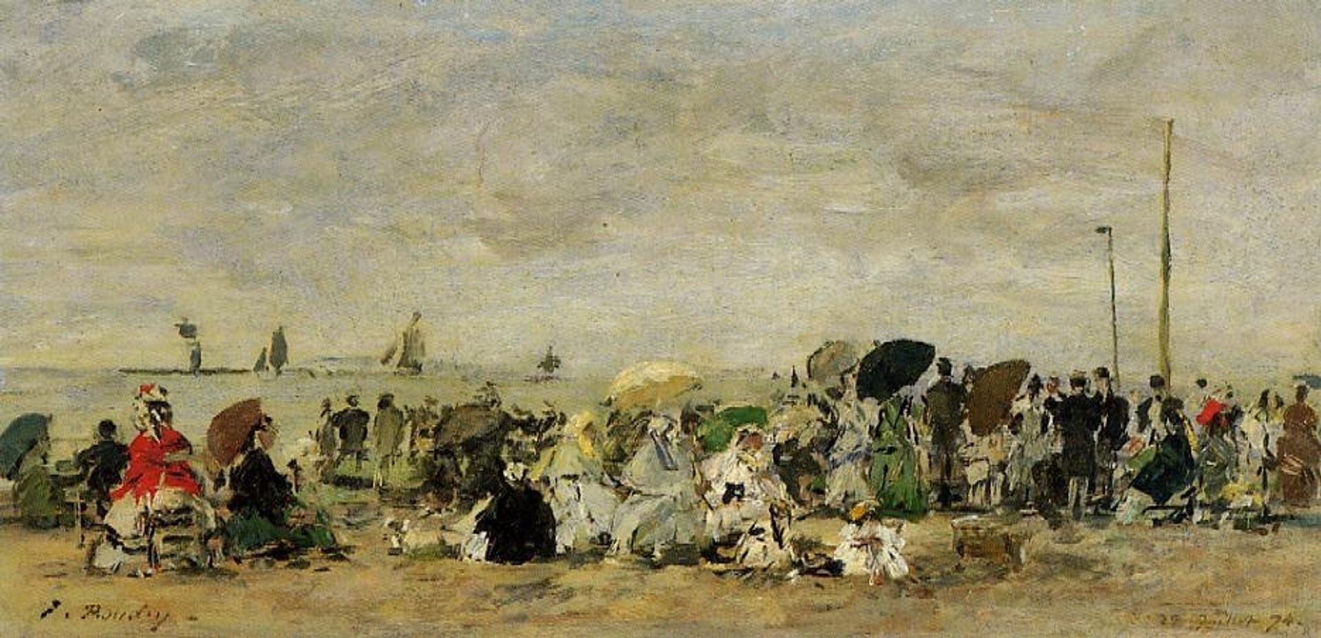 Beach Scene at Trouville by Eugène Boudin
