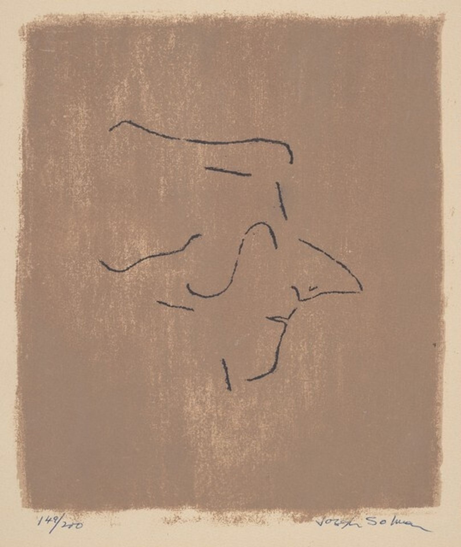 Untitled (Mozart Profile to Viewer's Right, on Brown Background) by Joseph Solman