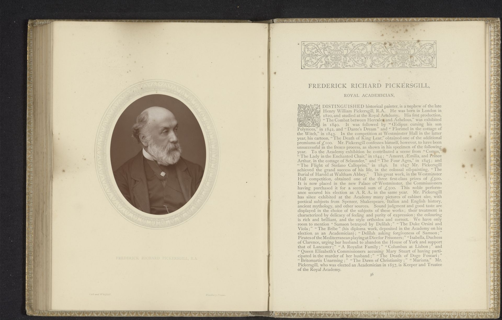 Frederick Richard Pickersgill, R.A. by Lock & Whitfield