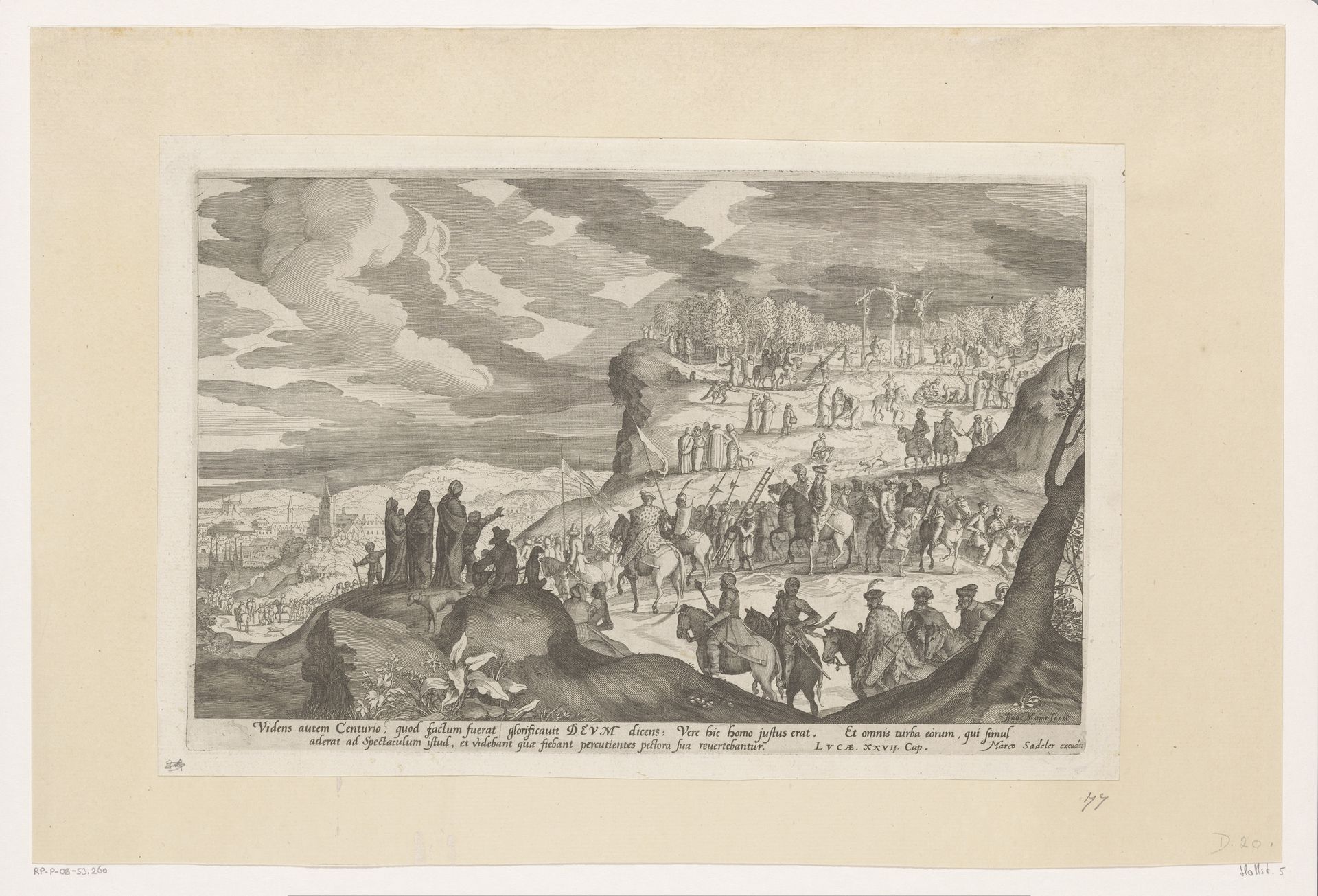 Landschap met Golgota en de Kruisiging by Isaak Major