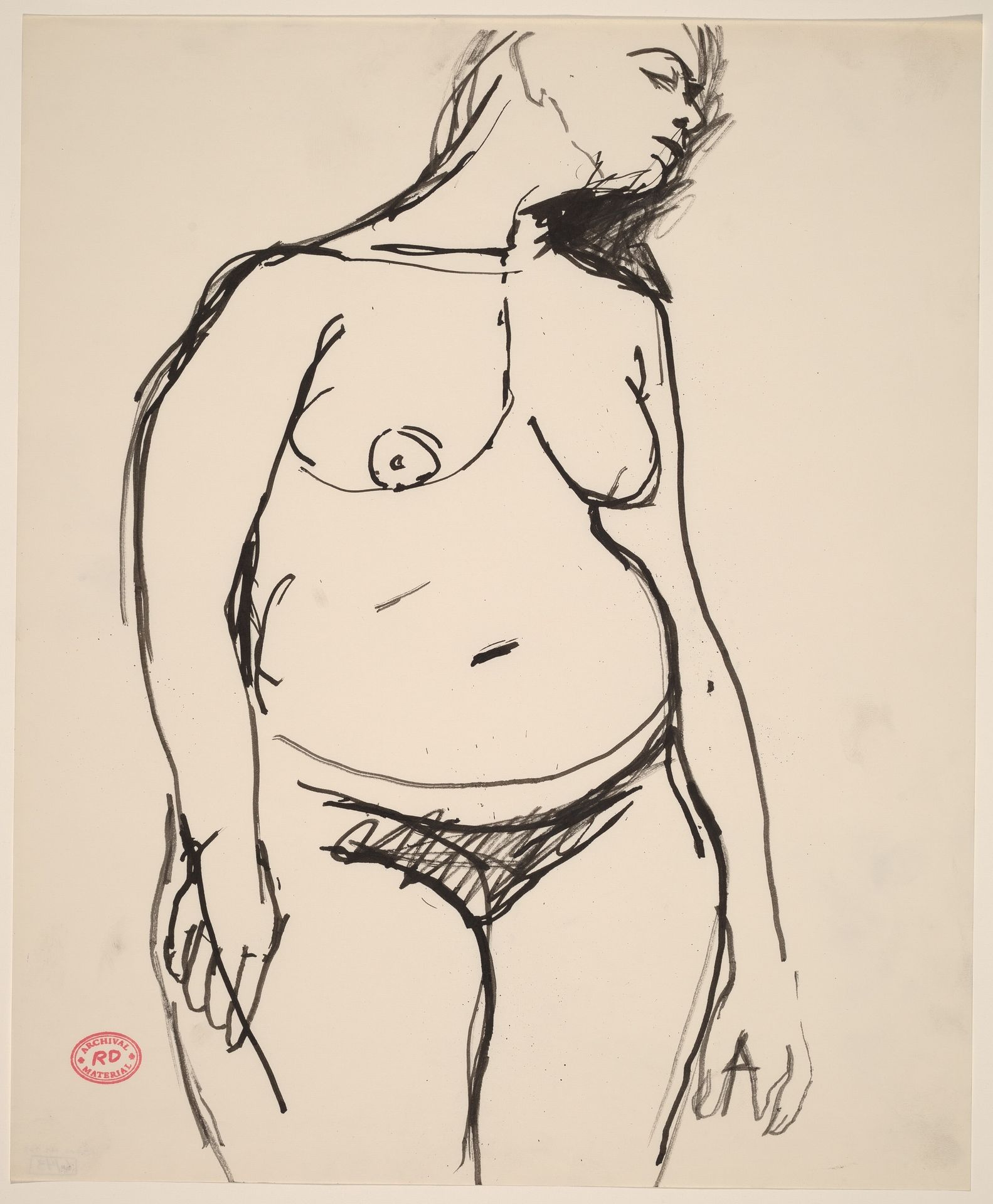 Untitled [standing female figure looking right] by Richard Diebenkorn