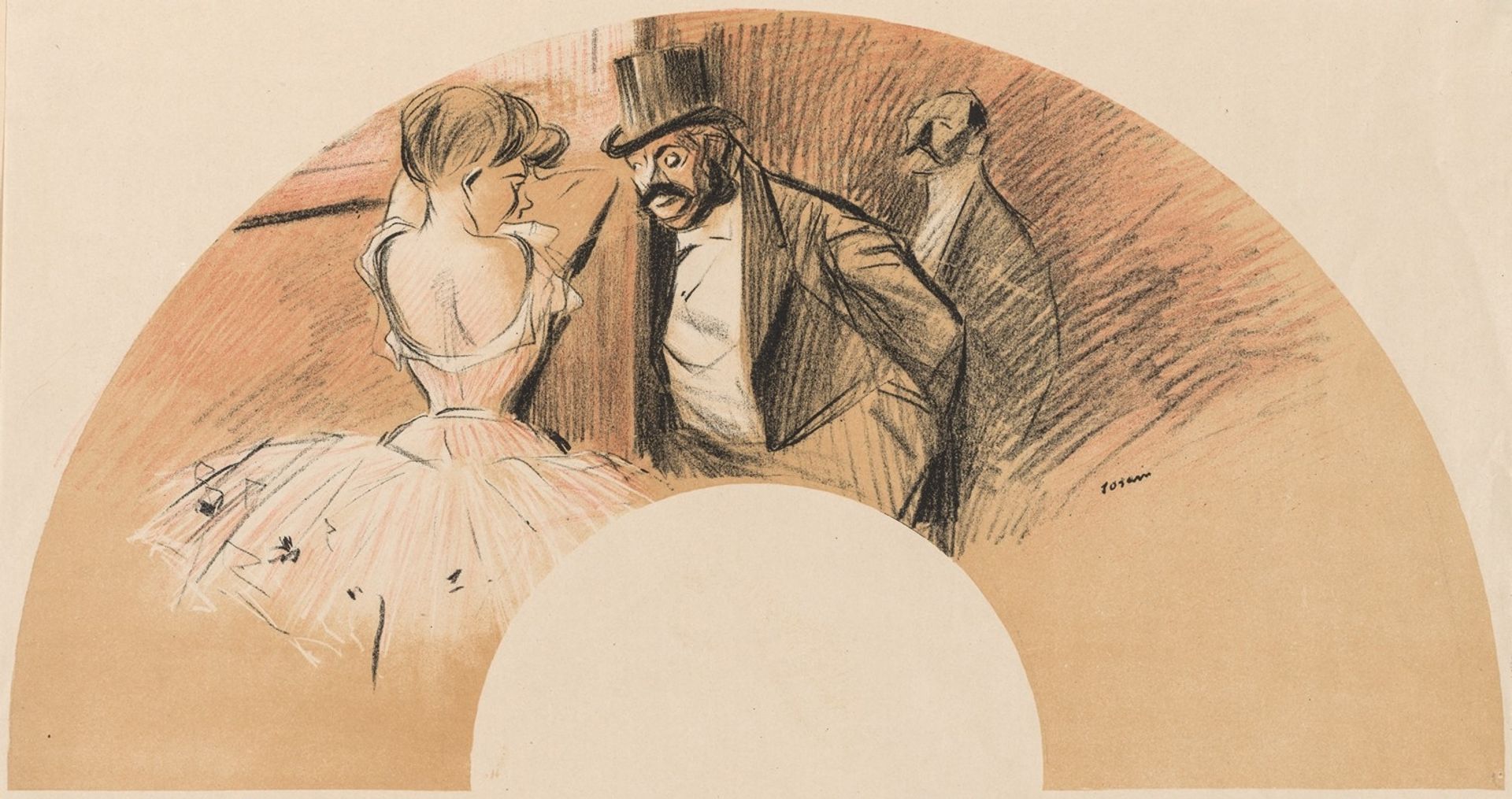 Bal Gavarni Fan by Jean-Louis Forain