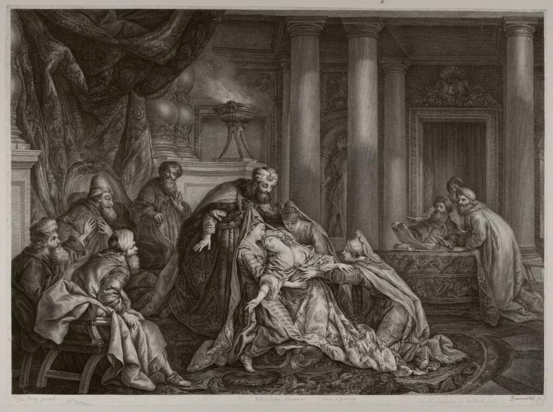 The Fainting of Esther by Jacques Firmin Beauvarlet