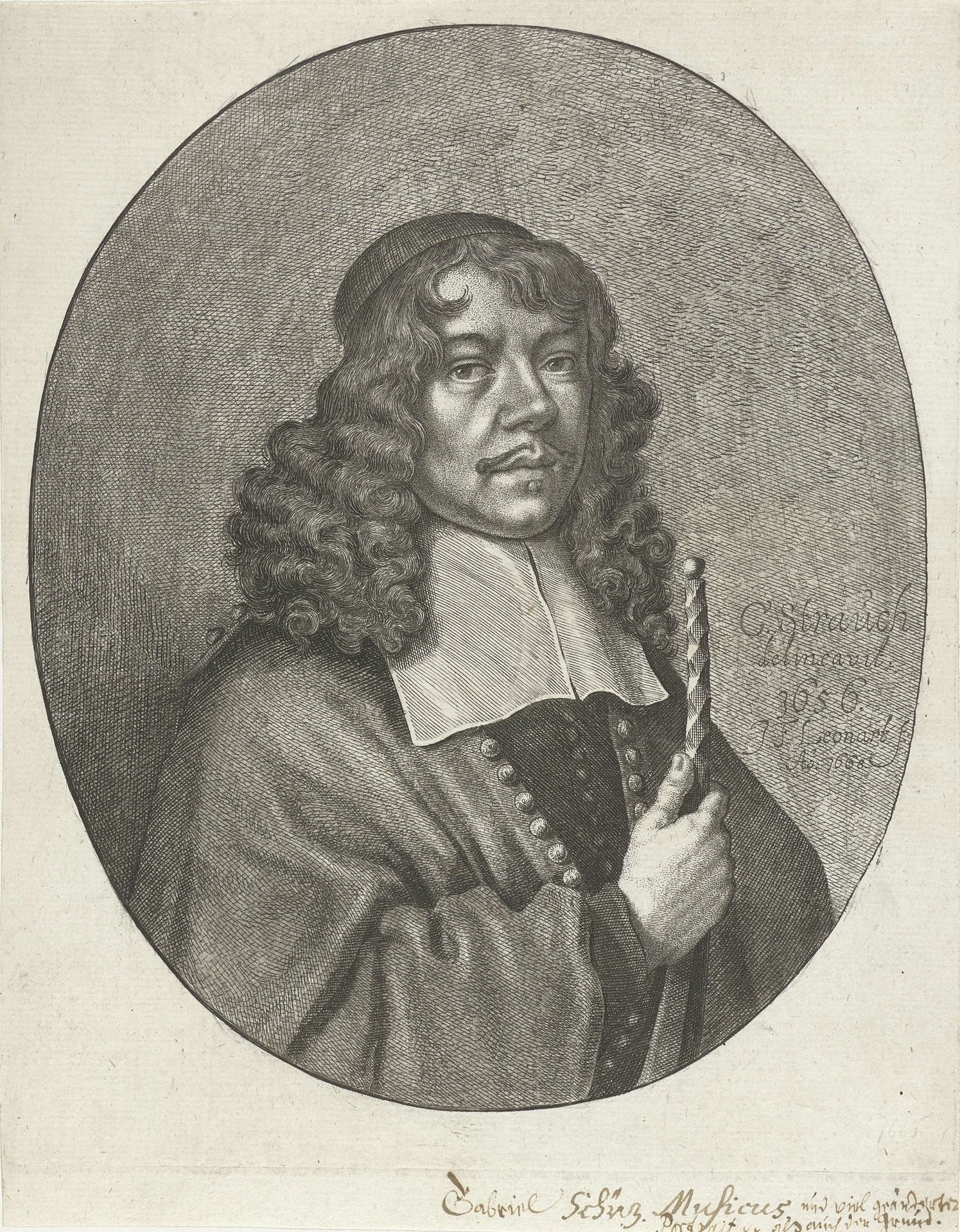 Portret van Gabriel Schütz by Johann Friedrich Leonard