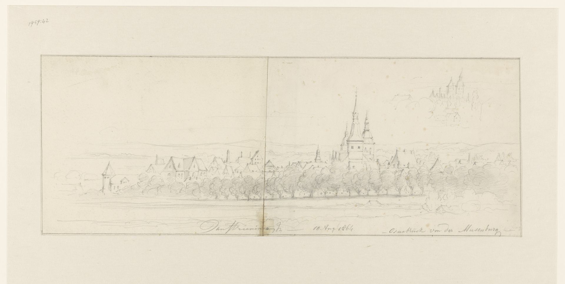 Gezicht op Osnabrück, vanaf de Musenburg by Jan Striening