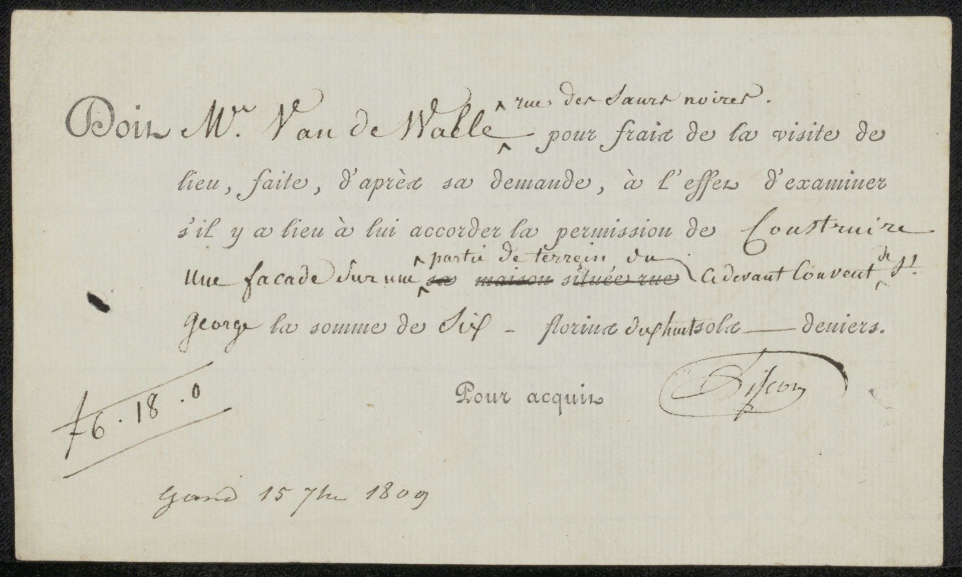 Brief aan de heer van de Walle by Jean-Baptiste Pisson