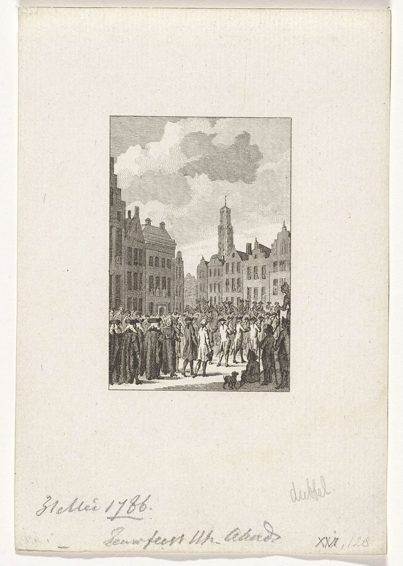 Viering van het 150-jarig bestaan van de Universiteit Utrecht, 1786 by Reinier Vinkeles