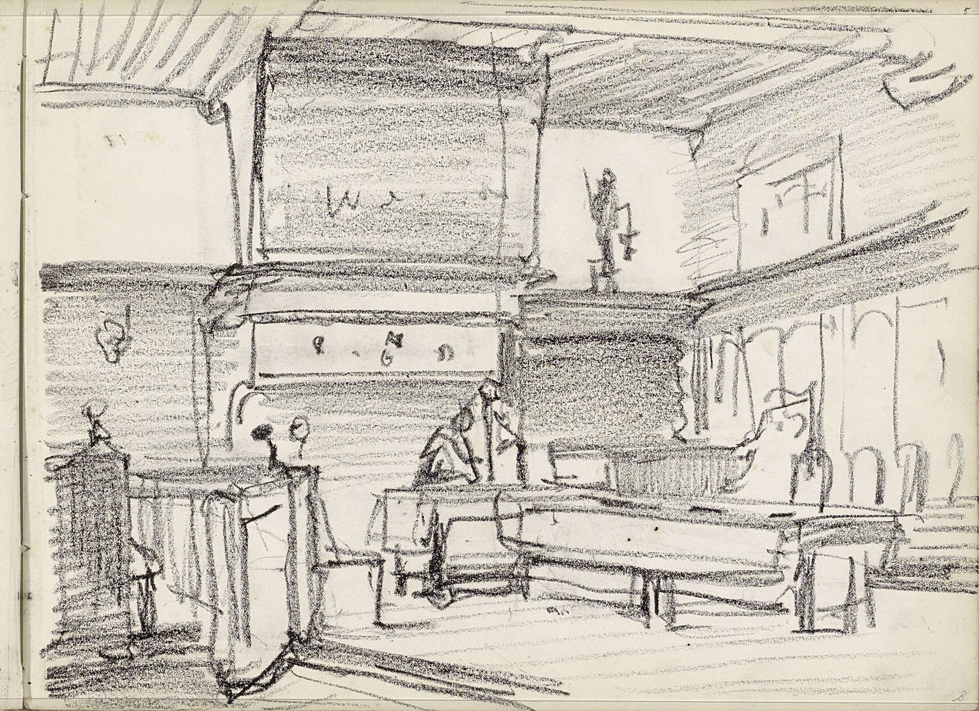 Interieur, mogelijk van het Muiderslot by Johannes Bosboom