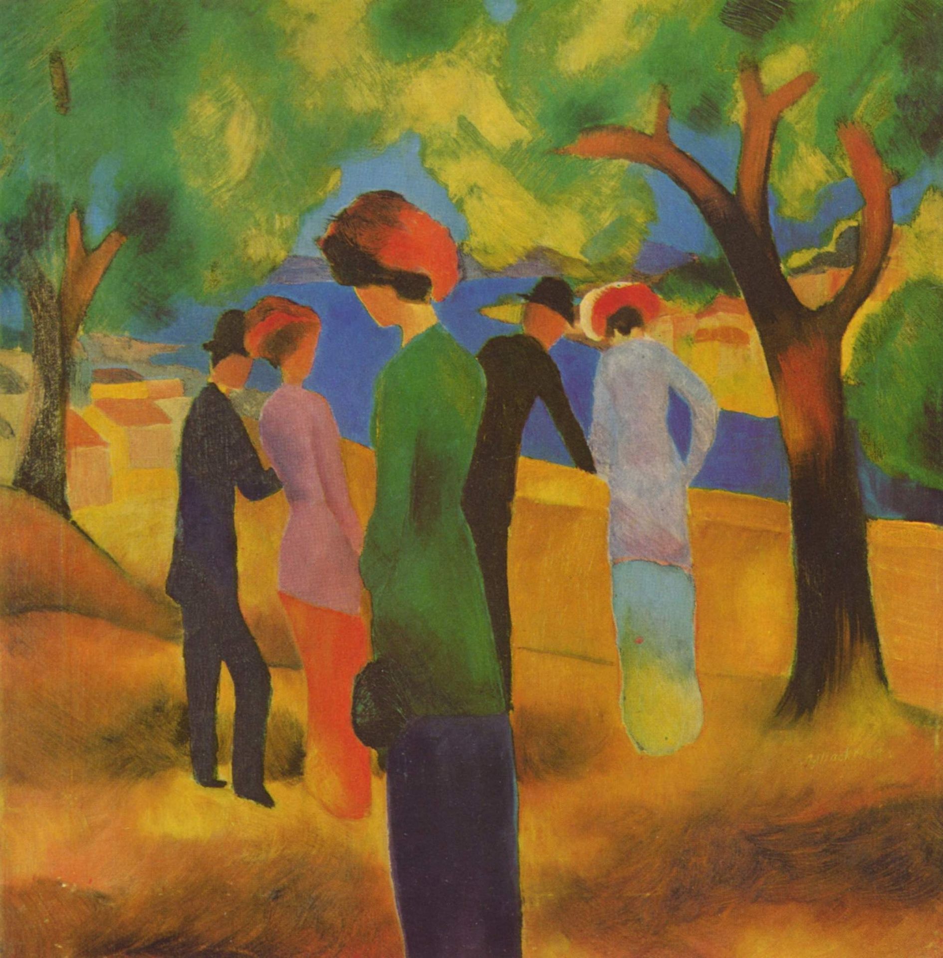 Woman in a Green Jacket by August Macke