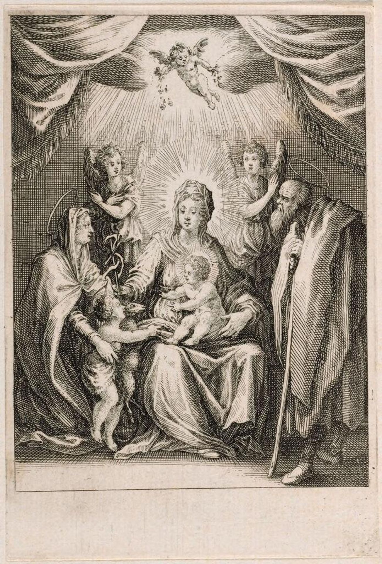 Holy Family with Saint John by Jacques Callot