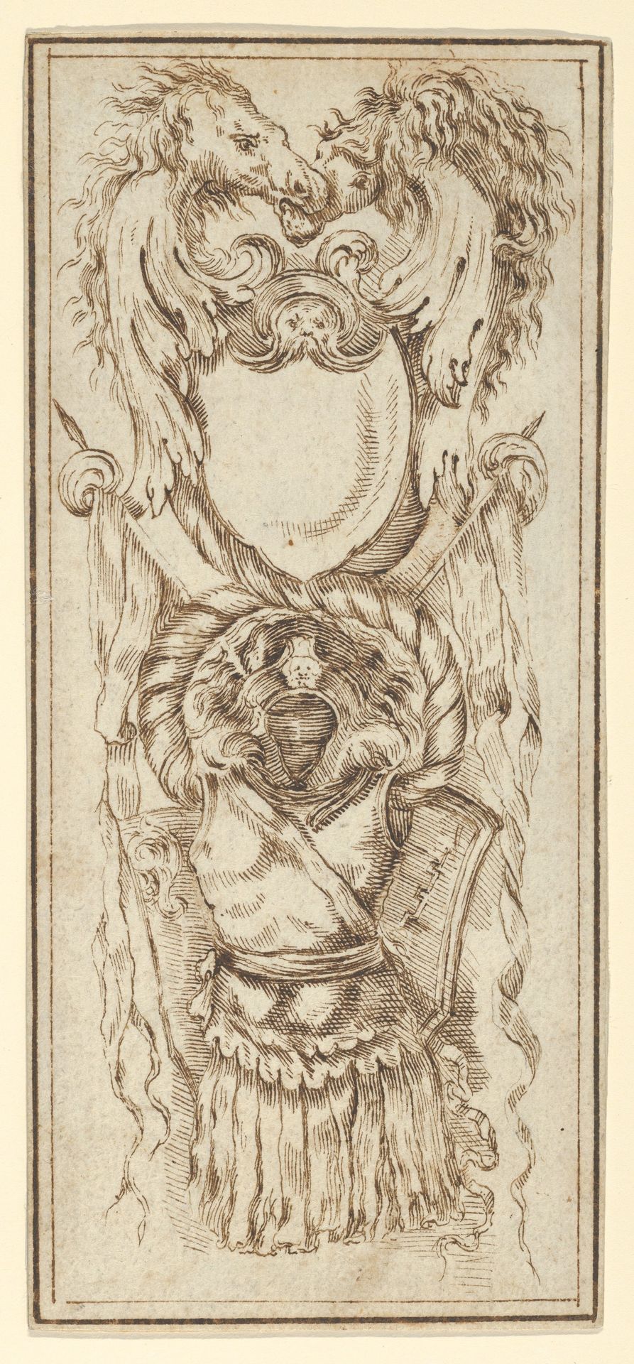 Ornament with Armor and Horses' Heads by Stefano della Bella