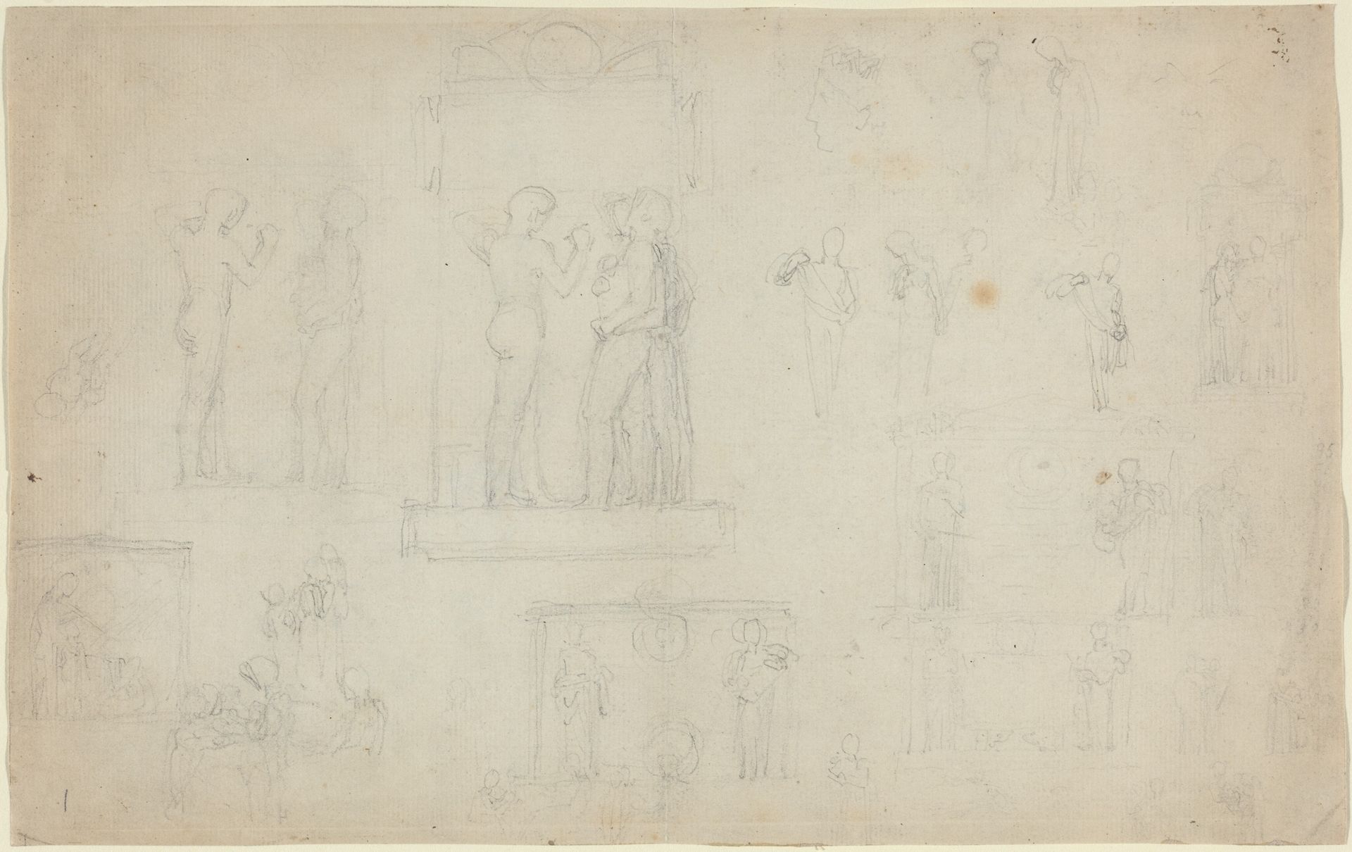 Sheet of Sketches [recto and verso] by John Flaxman