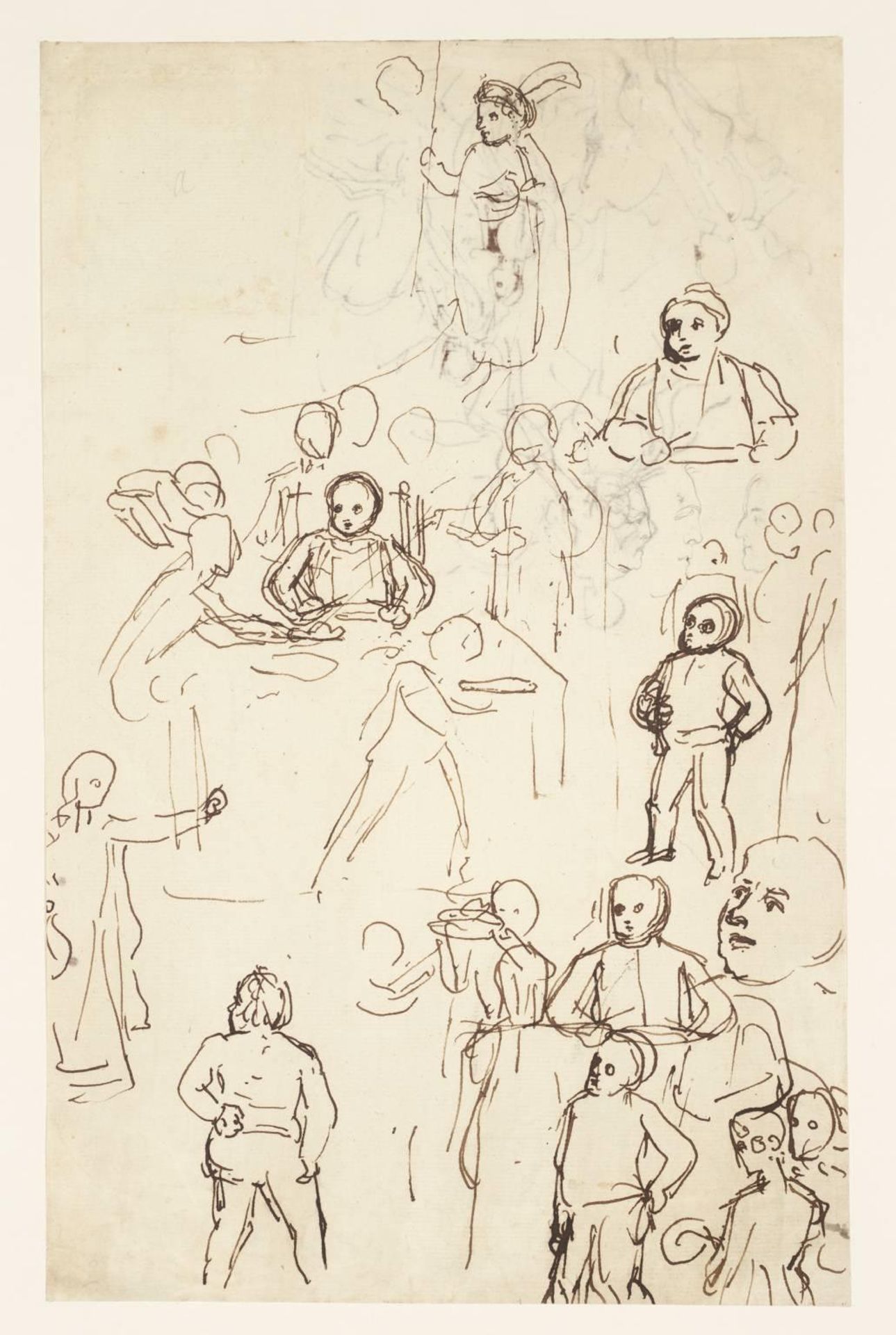 Study for ‘Don Quixote’: Sancho’s Supper. Verso: Studies for the Fairy Queen by Thomas Stothard