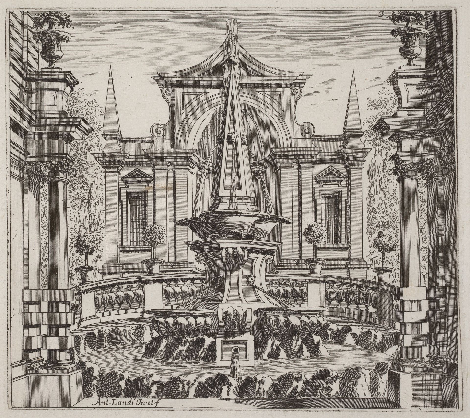 Fantastic Garden with a Fountain and a Garden Pavilion by Giuseppe Antonio Landi