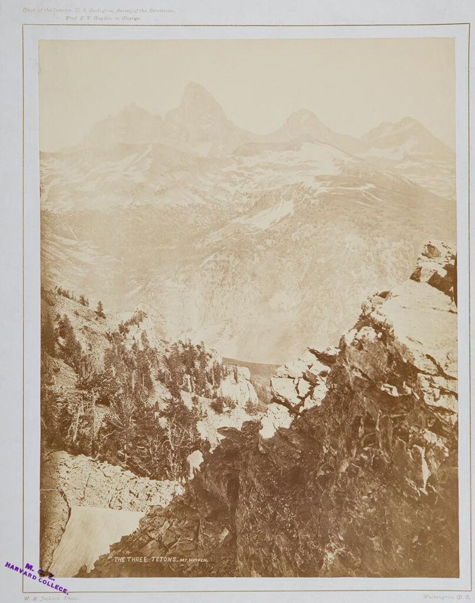 The Three Tetons, Mt. Hayden by William Henry Jackson