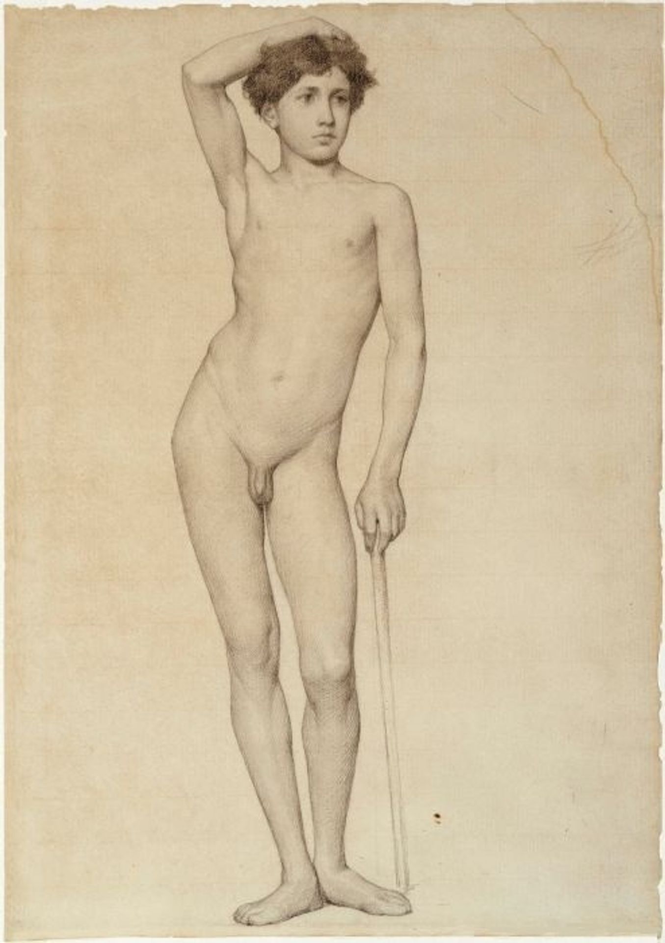 Naken Manlig Modell, Akademistudie by Albert Edelfelt