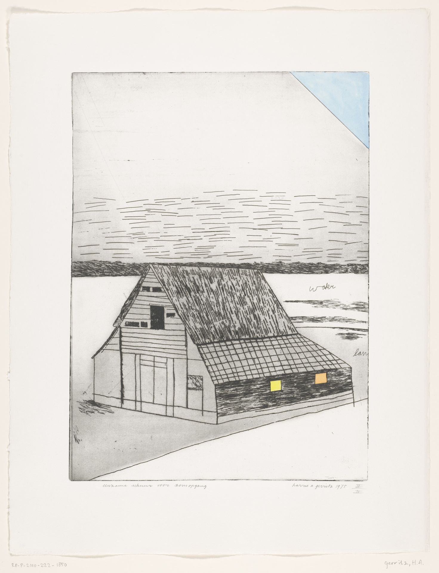 Eenzame schuur voor zonsopgang by Harrie A. Gerritz