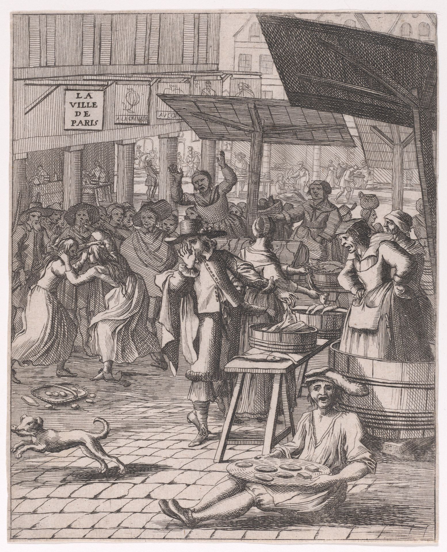 A Fish Market; from Divers sujets Remarquables tirez de L'Histoire Greque by François Chauveau